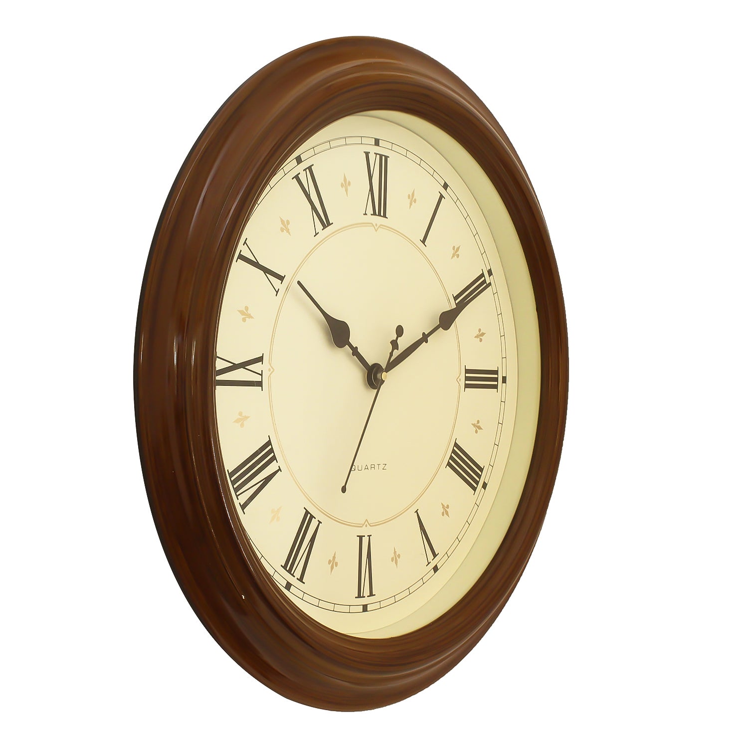 Golden Brown Plastic Round Analog Wall Clock (16*16 Inches) 3