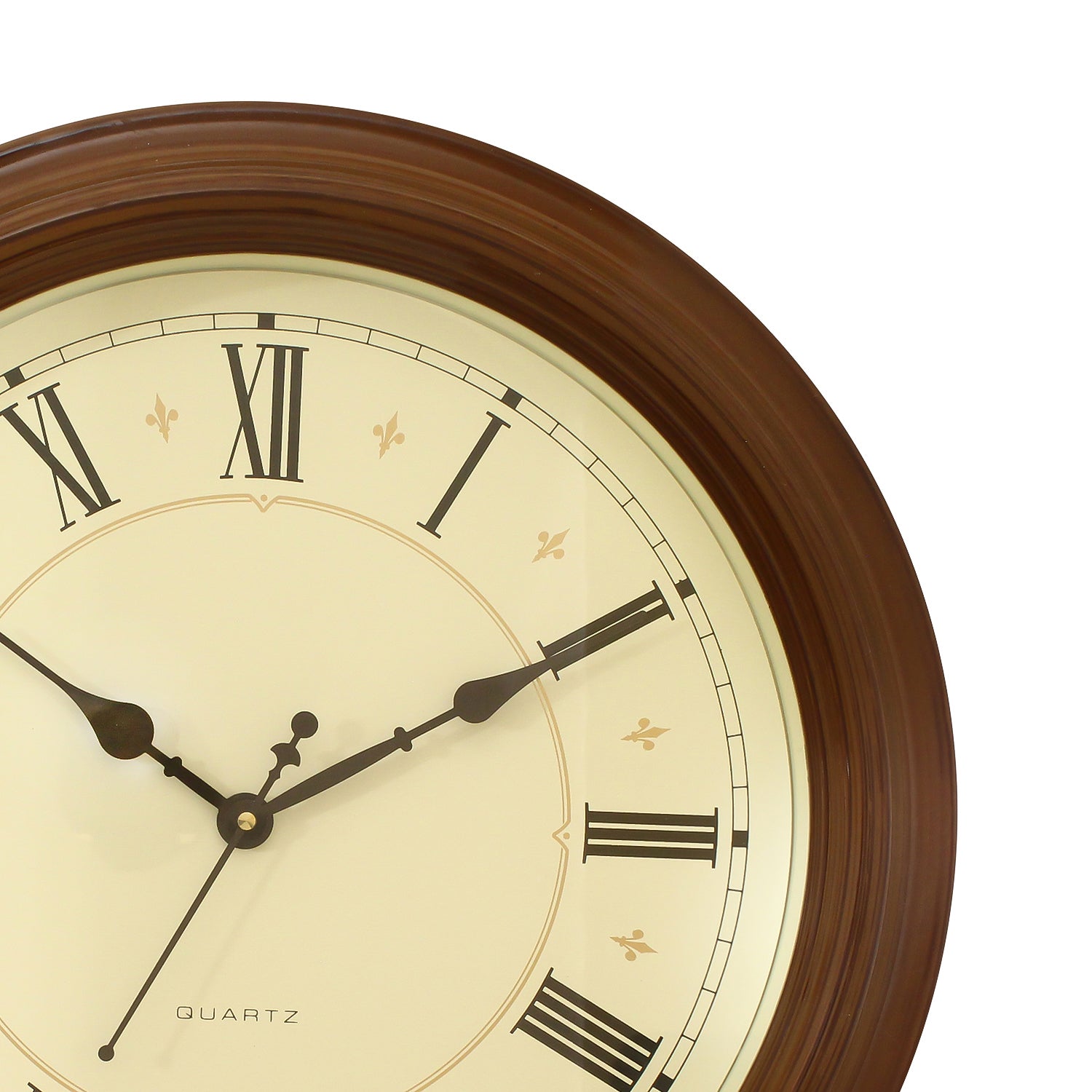 Golden Brown Plastic Round Analog Wall Clock (16*16 Inches) 4