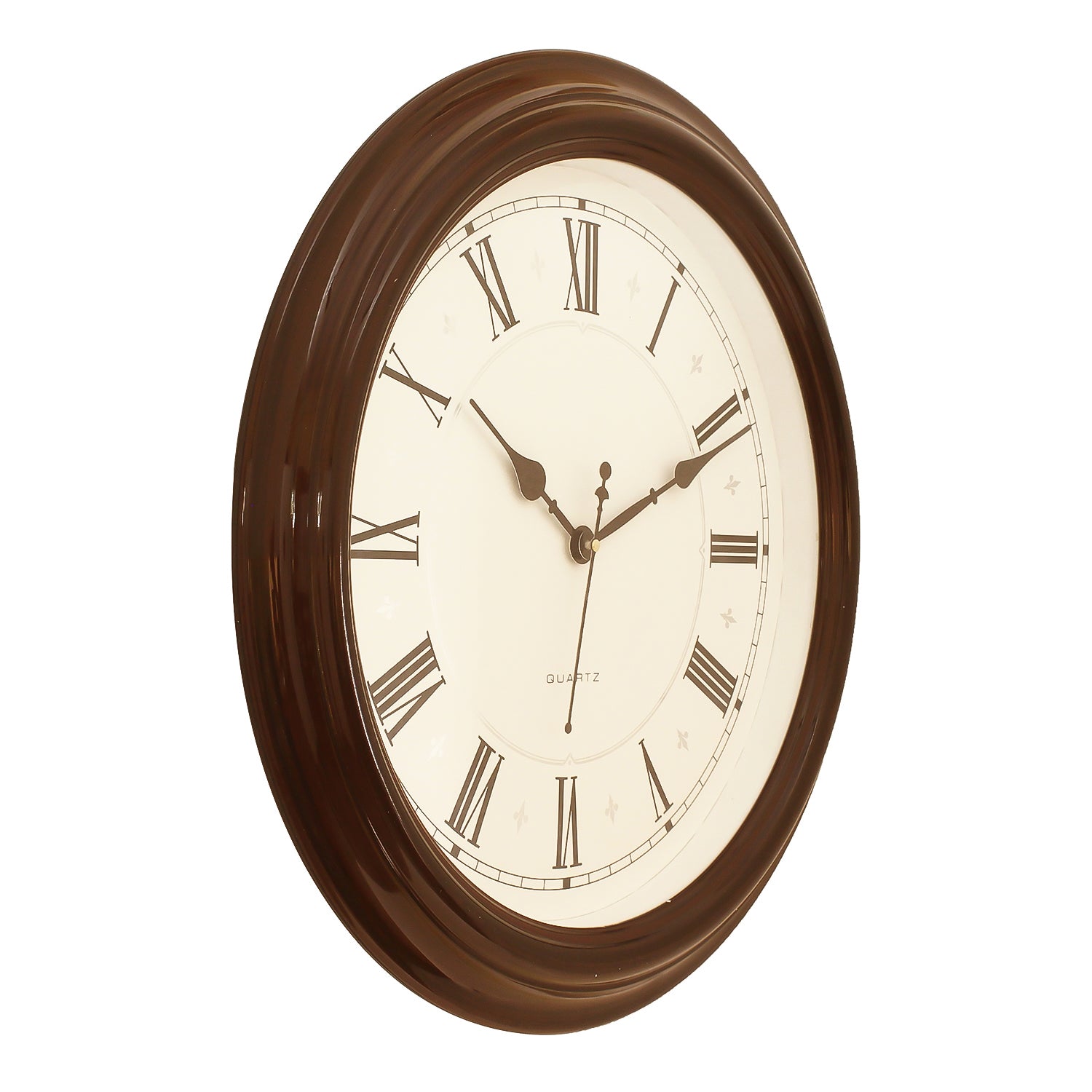 Brown Plastic Round Analog Wall Clock (16*16 Inches) 3