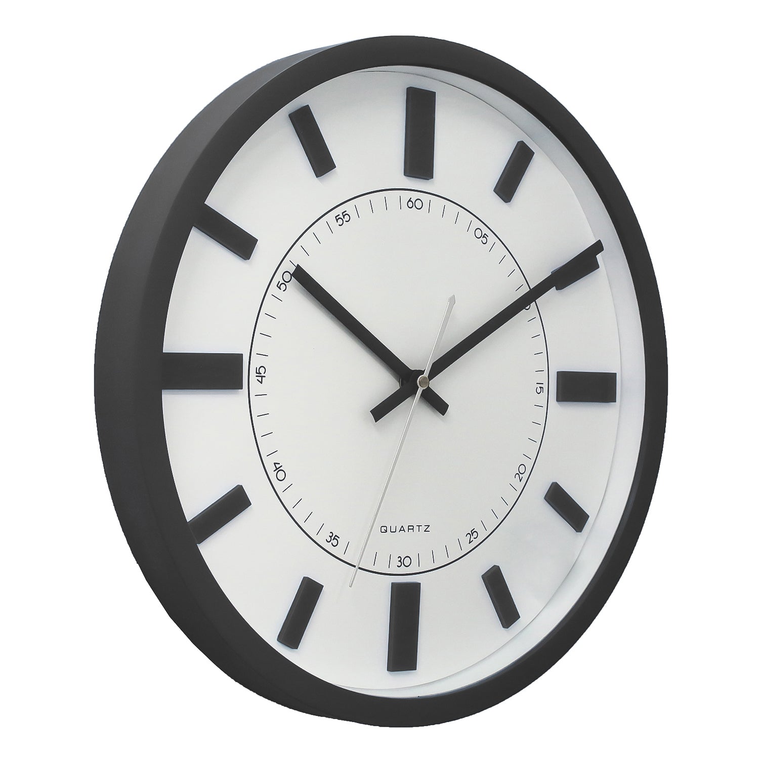 Grey Circular Dial Contemporary Analog Wall Clock With Curved Glass Front Panel 3