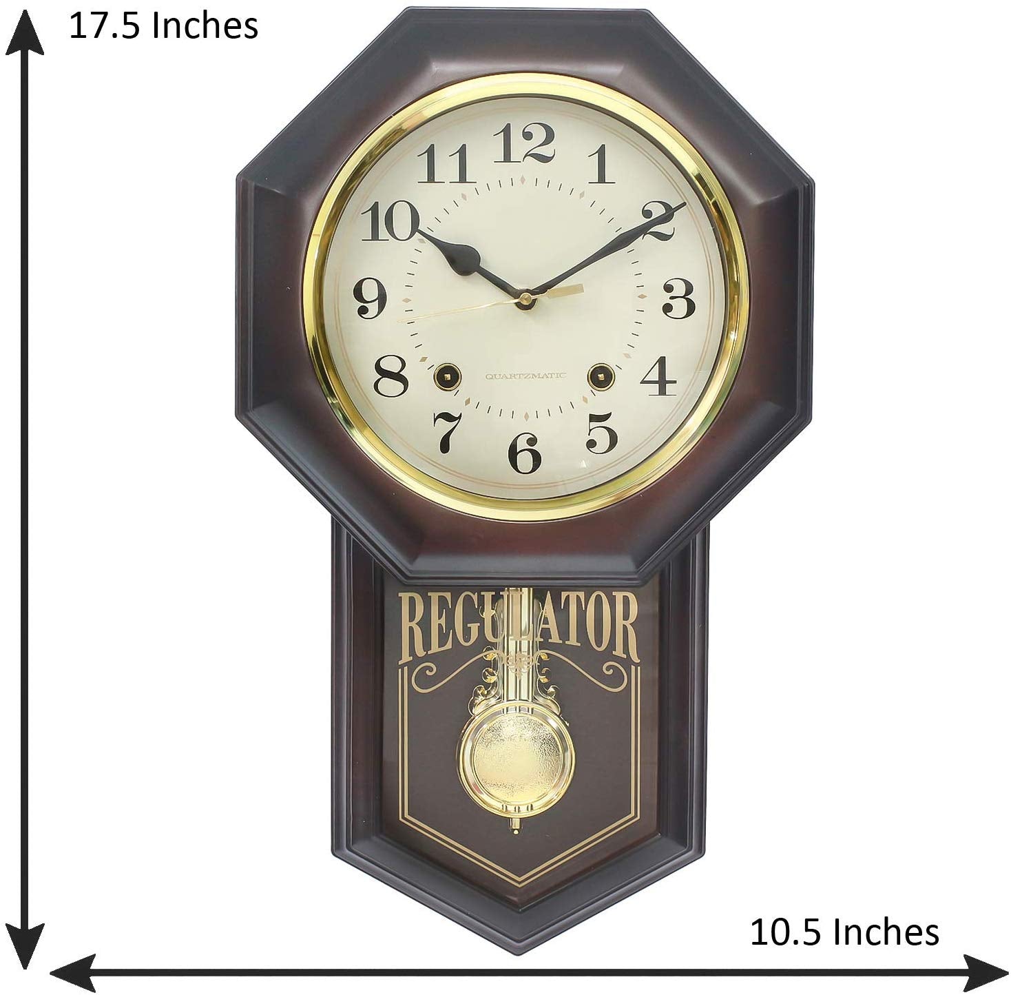 Octagon Dial Vertical Analog Plastic Designer Pendulum Wall Clock 2
