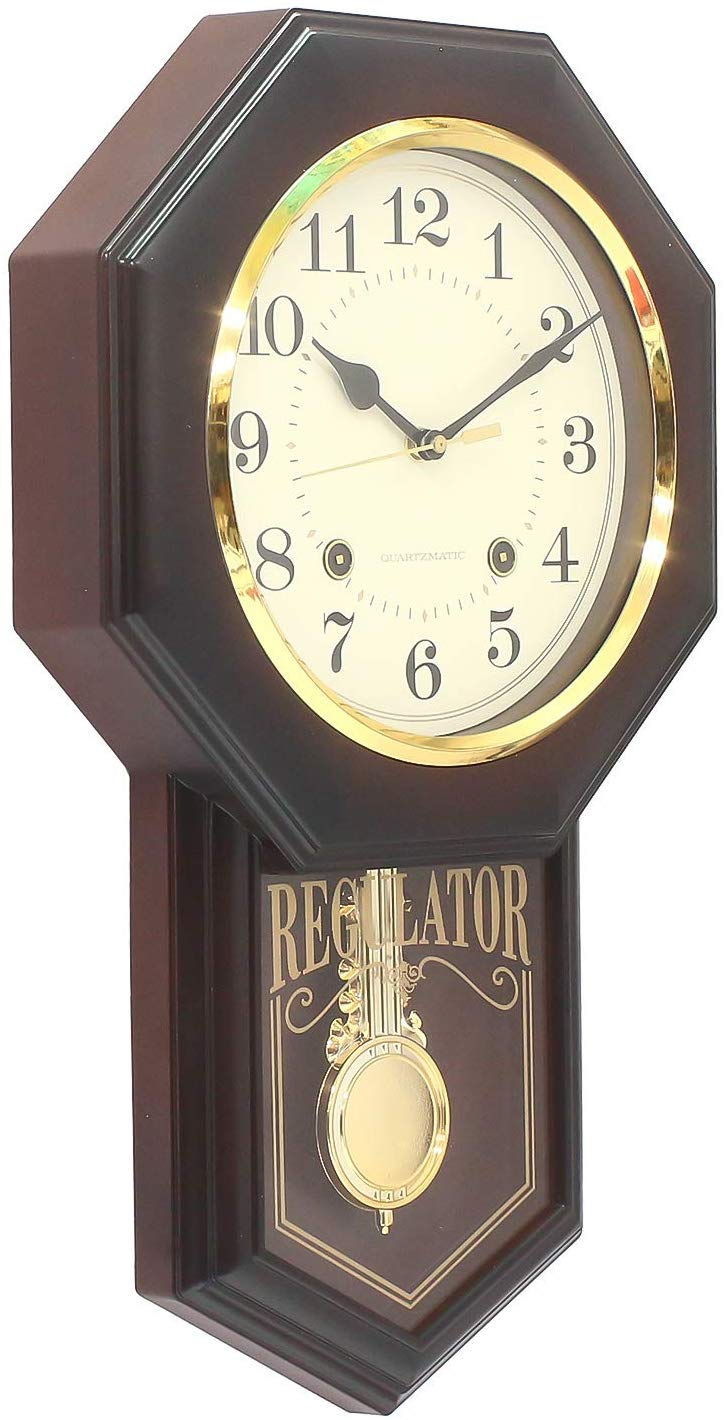 Octagon Dial Vertical Analog Plastic Designer Pendulum Wall Clock 4
