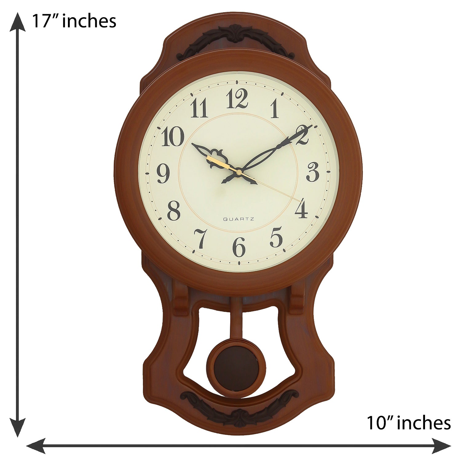 Round Dial Vertical Analog Plastic Designer Pendulum Wall Clock 2