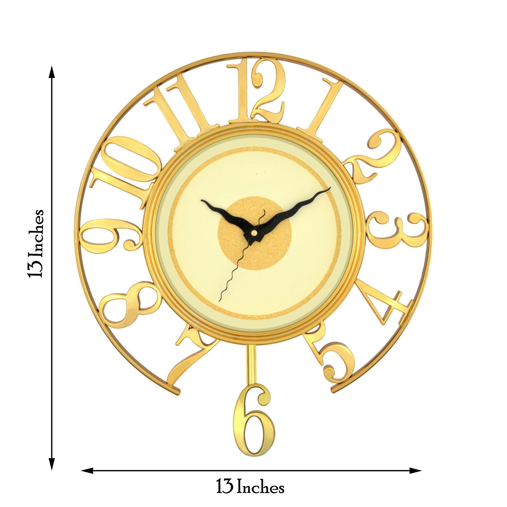 Golden Plastic Analog Retro Decorative Pendulum Wall Clock 1