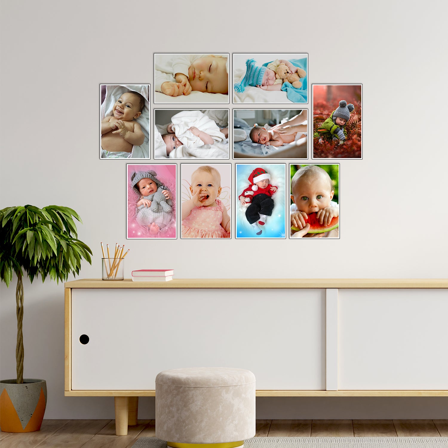 Set of 10 Baby Theme High Quality Printed 300 GSM Posters for Pregnant Women with Glue Drops 1