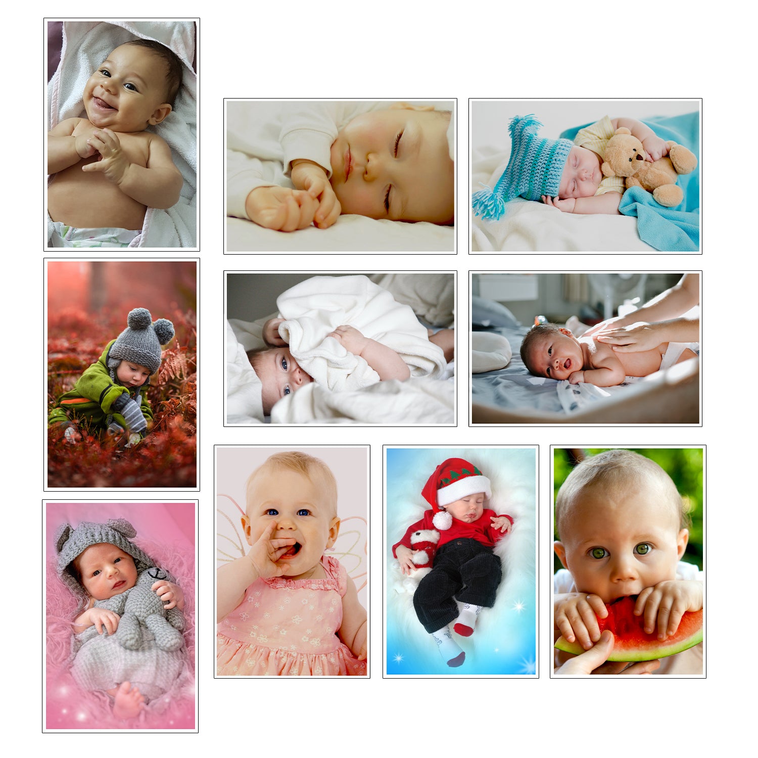 Set of 10 Baby Theme High Quality Printed 300 GSM Posters for Pregnant Women with Glue Drops 2
