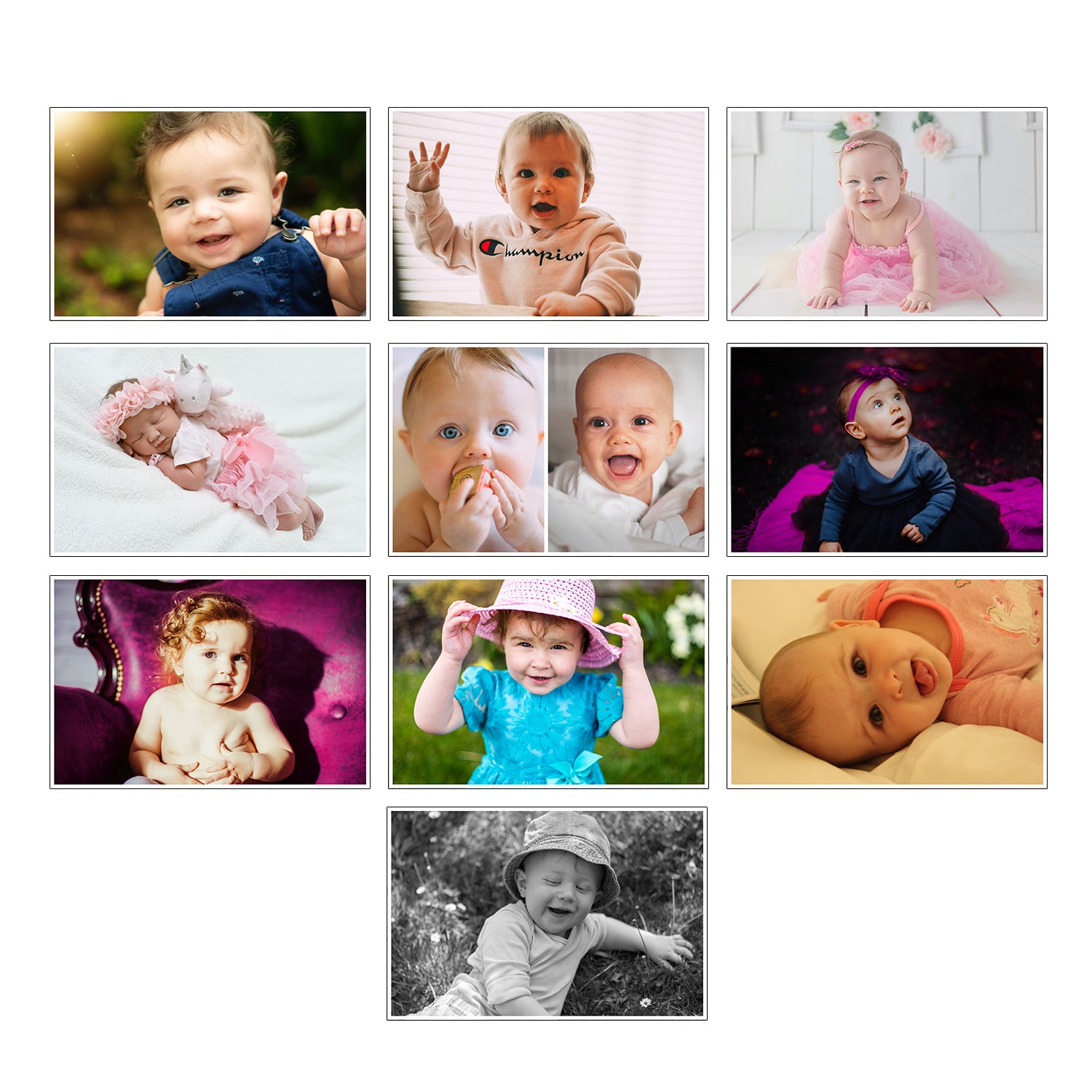 Set of 10 New Born Baby Girl/Boy High Quality Printed 300 GSM Posters for Pregnant Women with Glue Drops 2