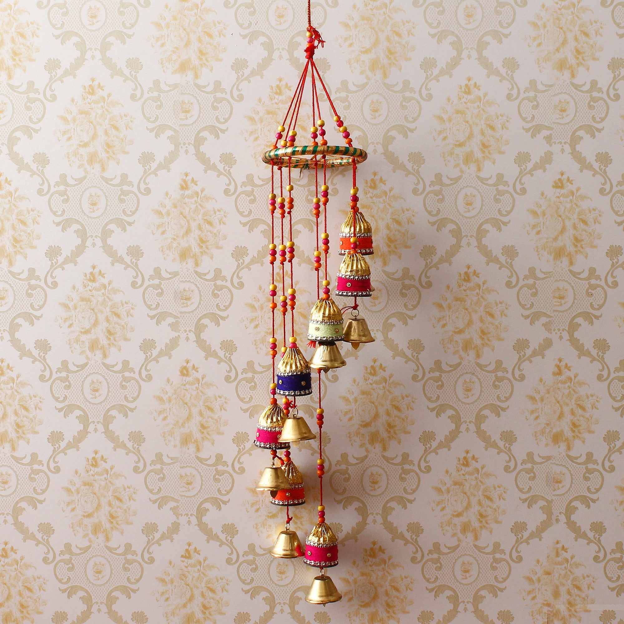 Handcrafted Decorative Colorful Spiral Wall/Door/Window Hanging Bells ...