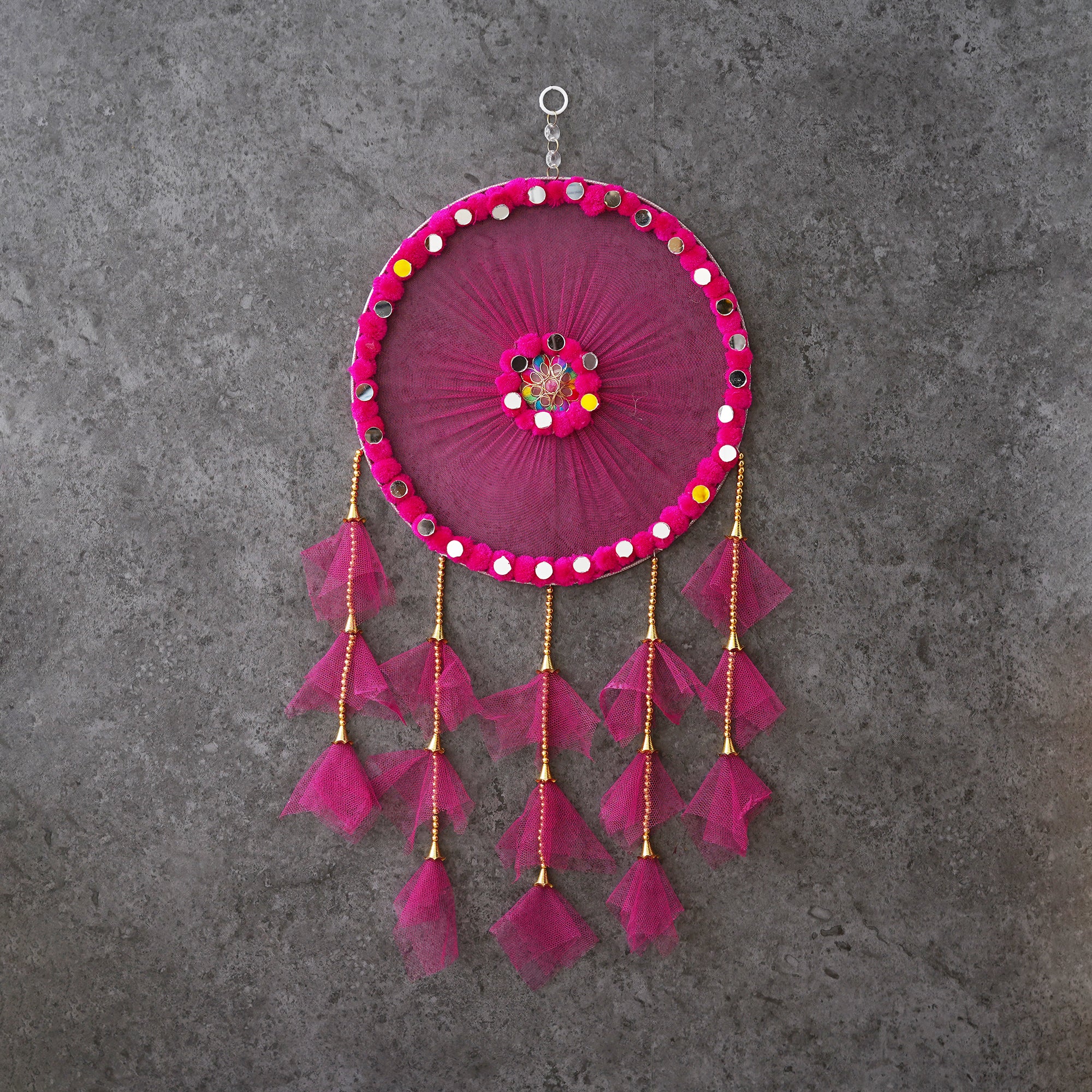 eCraftIndia Pink Wall Hanging Dream Catcher For Home Decor - Perfect Window, Bedroom, Living Room, Wall Decoration Item 5