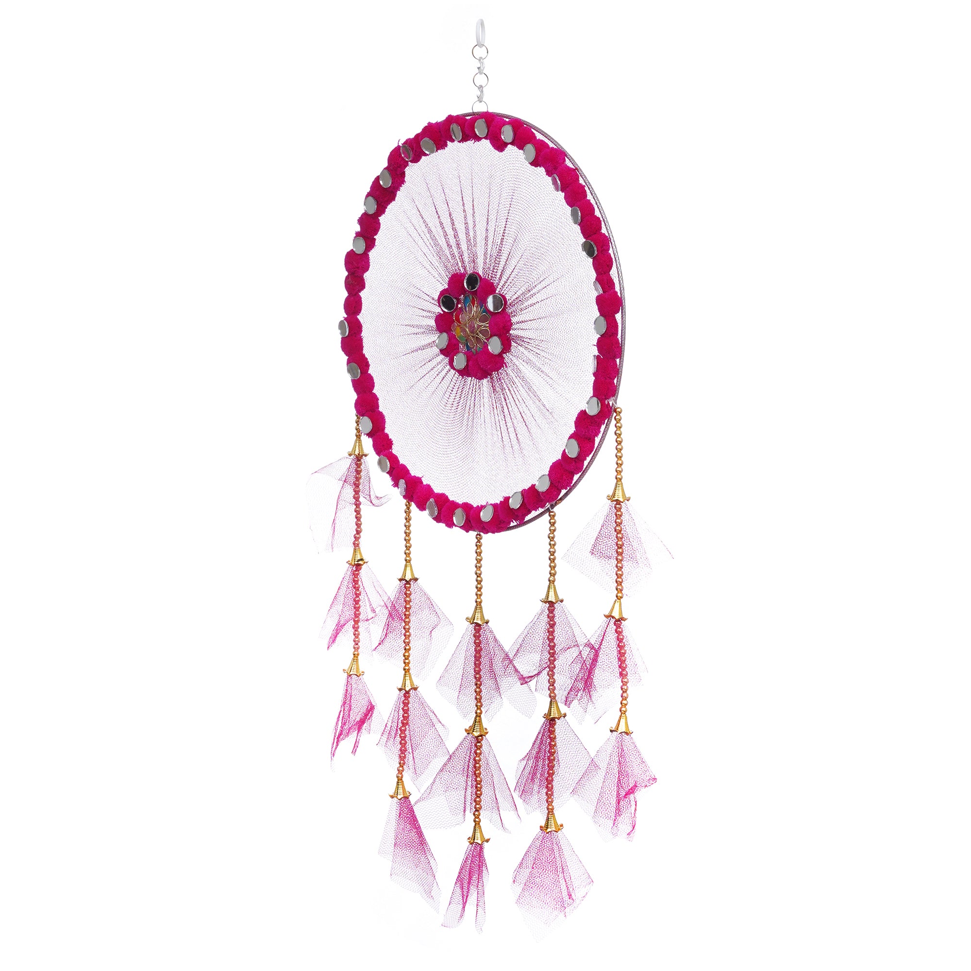 eCraftIndia Pink Wall Hanging Dream Catcher For Home Decor - Perfect Window, Bedroom, Living Room, Wall Decoration Item 6