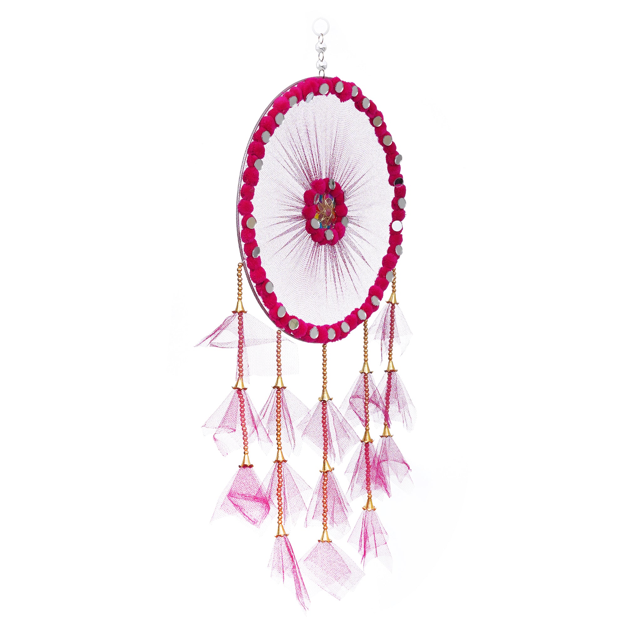eCraftIndia Pink Wall Hanging Dream Catcher For Home Decor - Perfect Window, Bedroom, Living Room, Wall Decoration Item 7