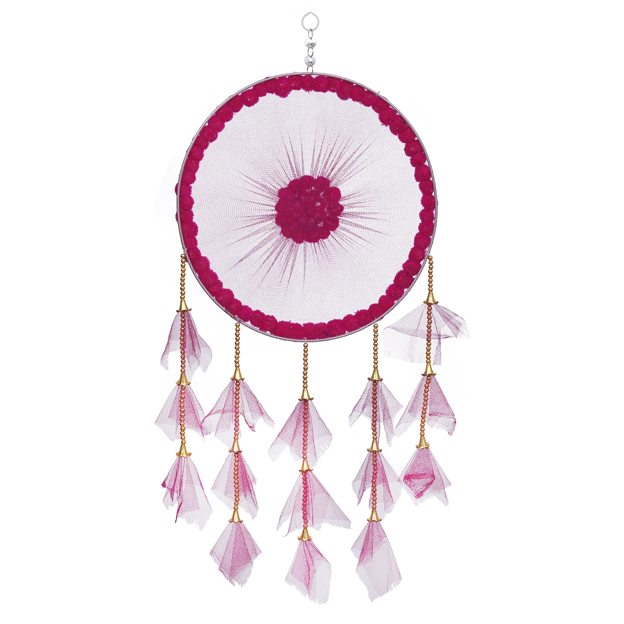 eCraftIndia Pink Wall Hanging Dream Catcher For Home Decor - Perfect Window, Bedroom, Living Room, Wall Decoration Item 8