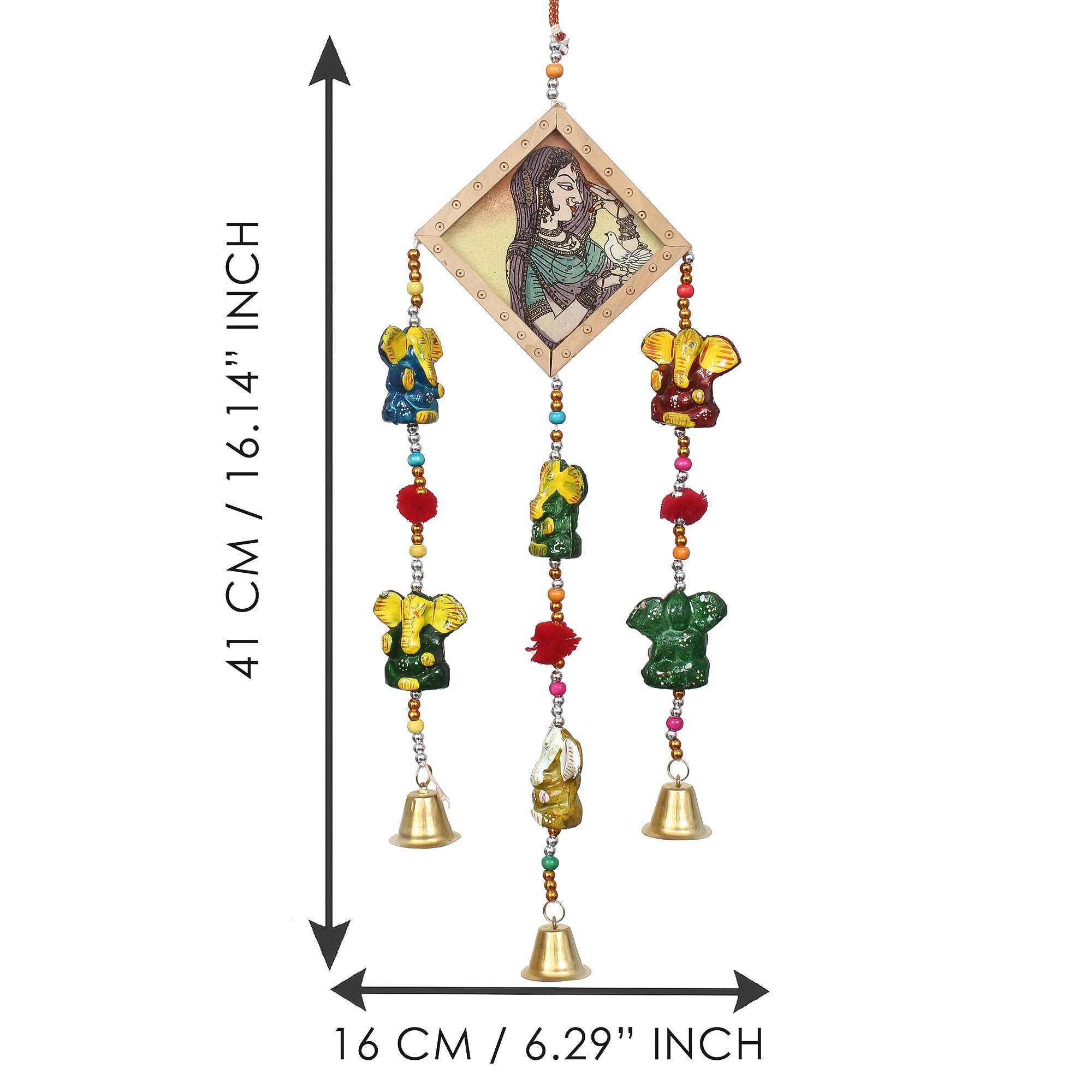 Handcrafted Decorative Lord Ganesha Wall/Door/Window Hanging Bell 3