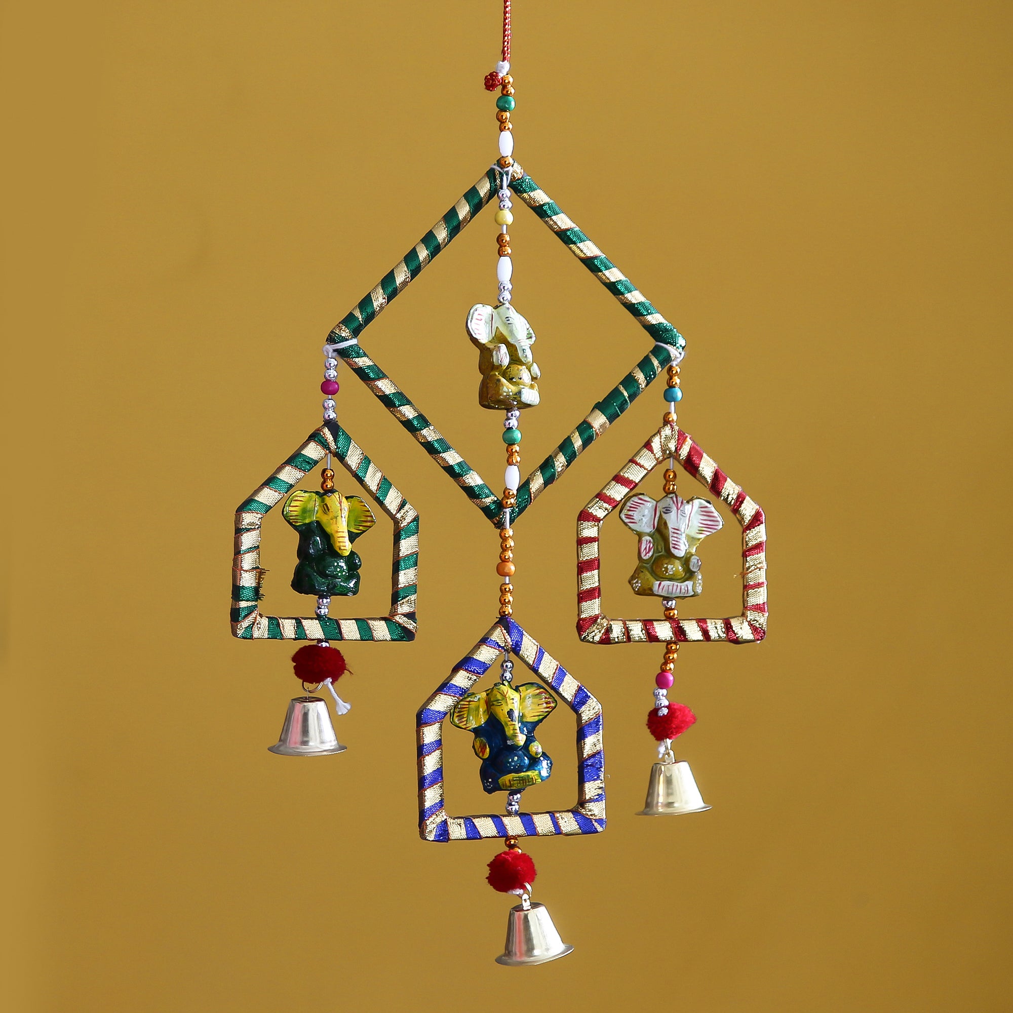 Handcrafted Decorative Lord Ganesha Wall/Door/Window Hanging Bell 1