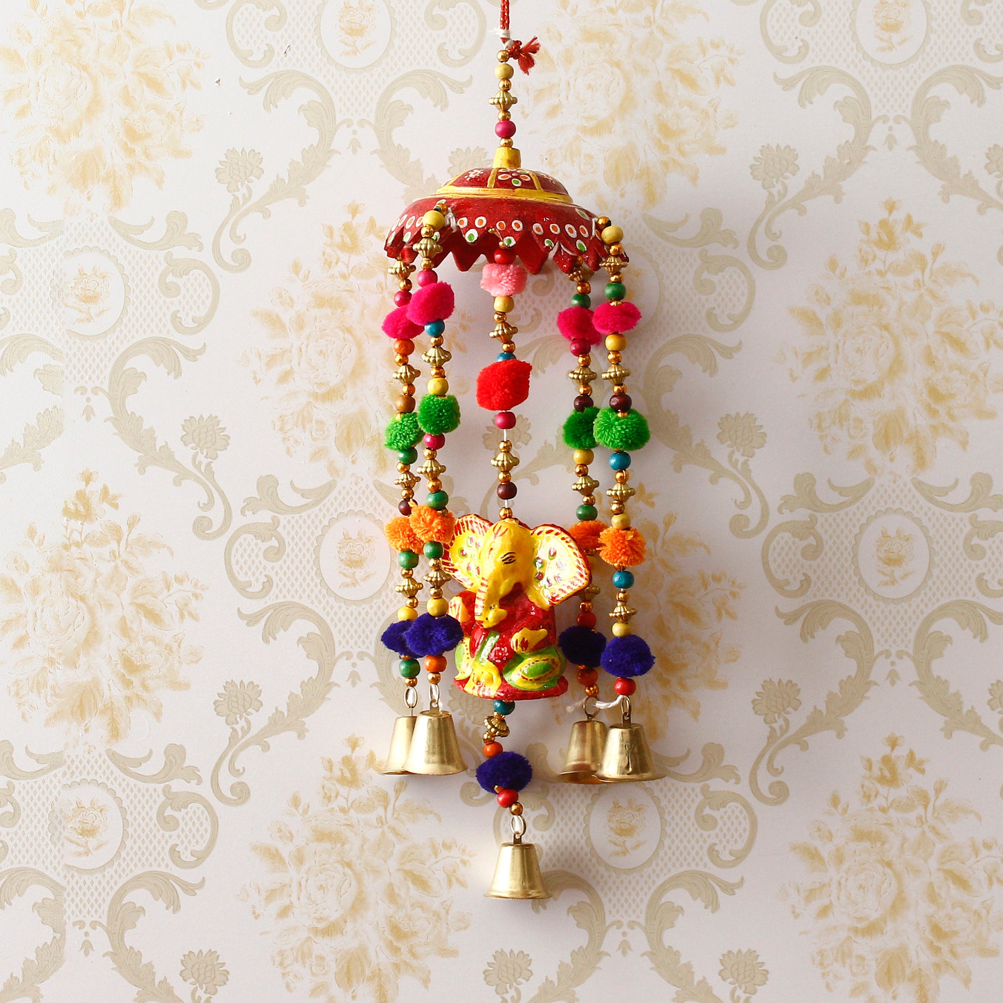 Handcrafted Decorative Lord Ganesha Wall/Door/Window Hanging Bells 1