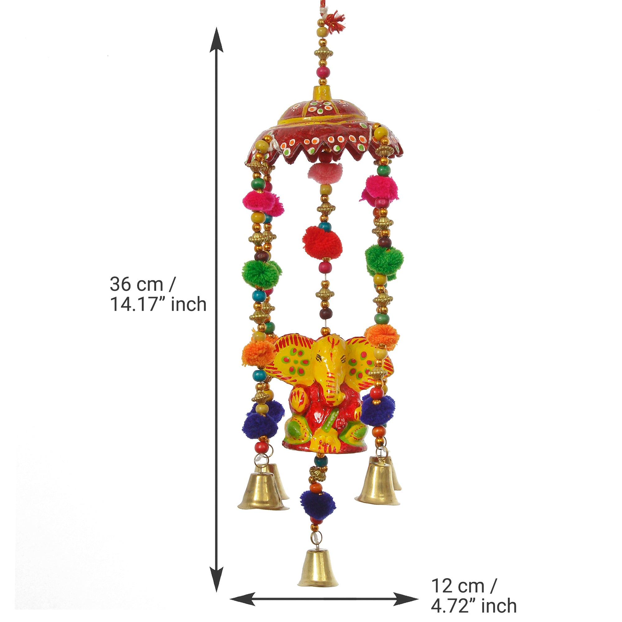 Handcrafted Decorative Lord Ganesha Wall/Door/Window Hanging Bells 3