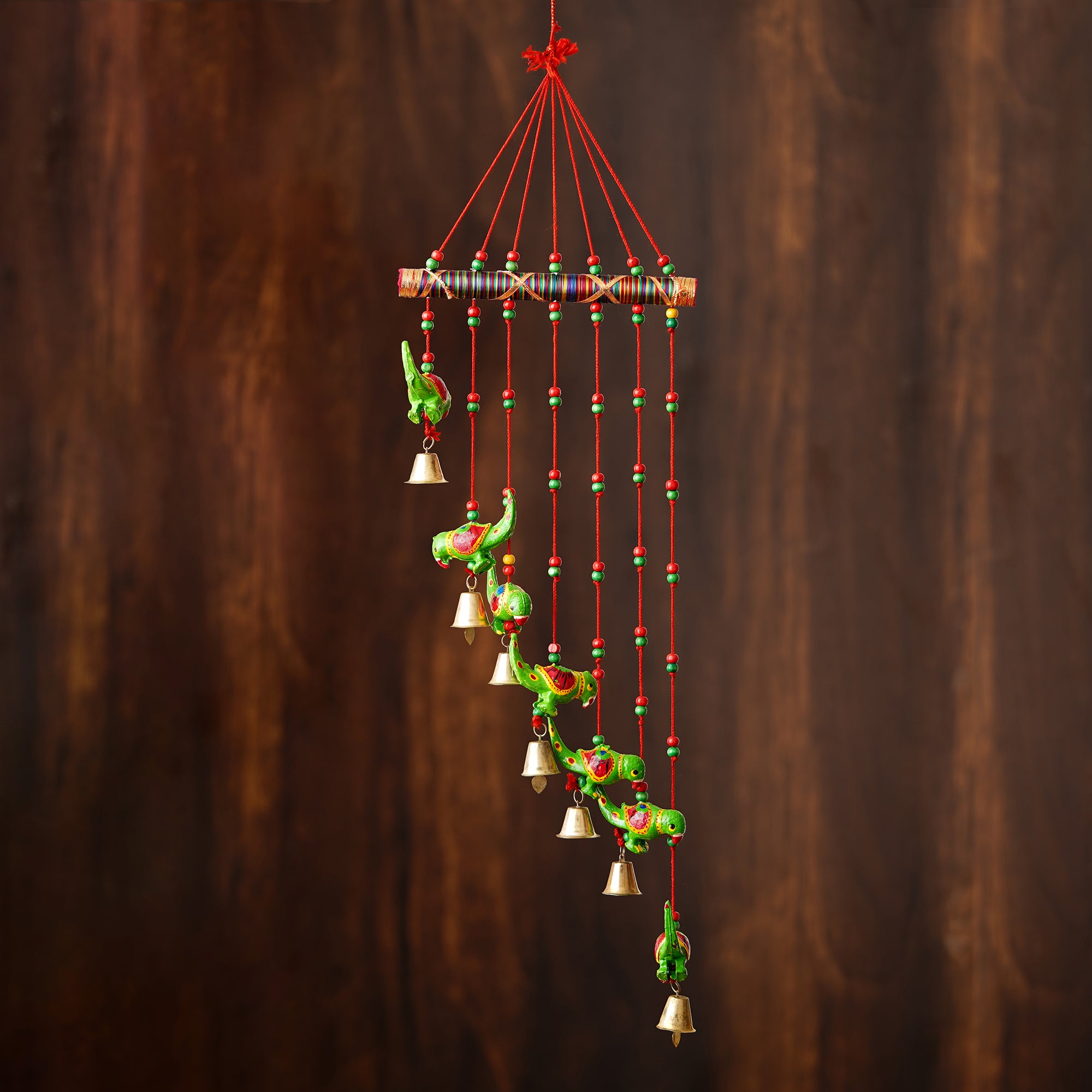 Handcrafted Decorative Parrot Wall/Door/Window Hanging Bells