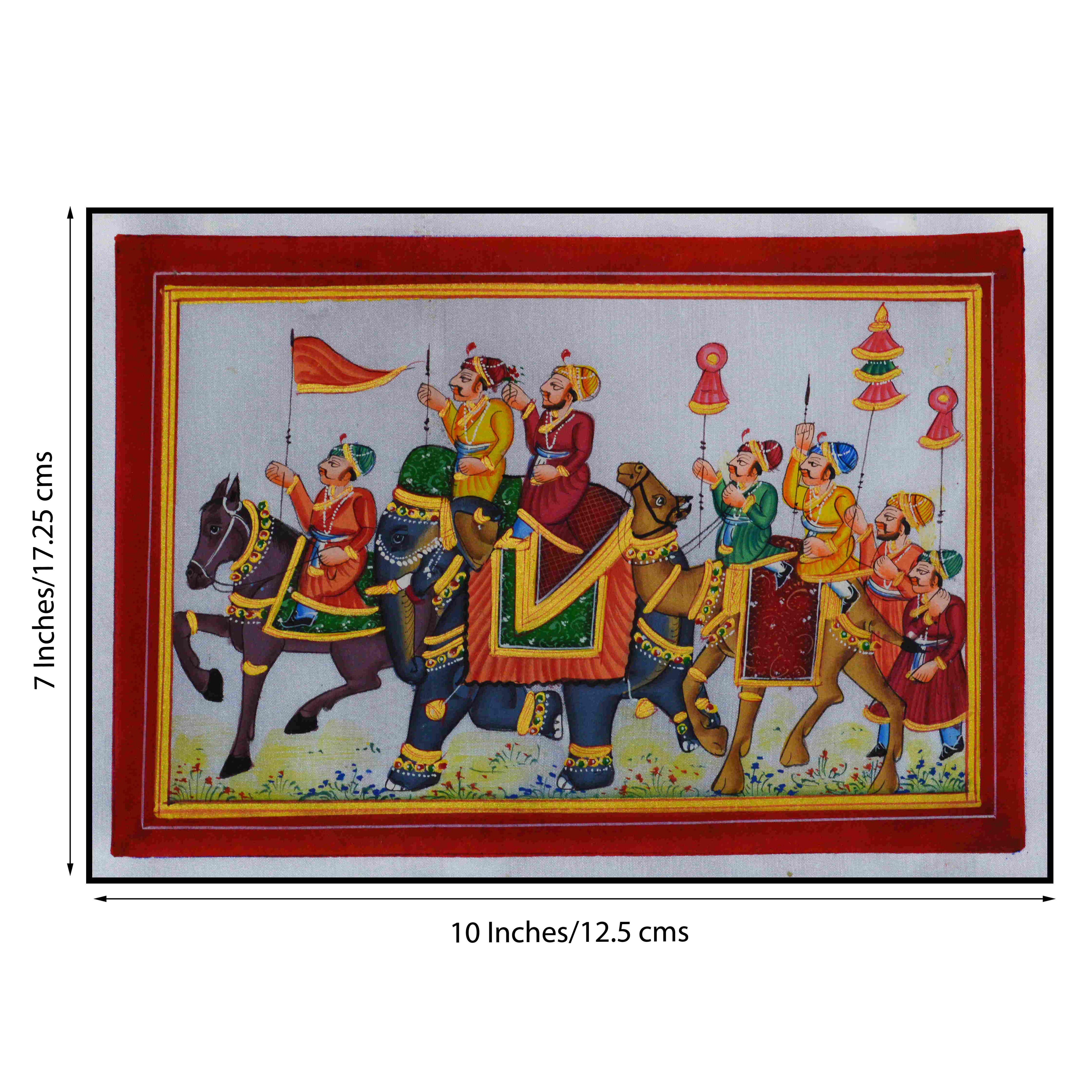Royal Procession Original Art Silk Painting 1