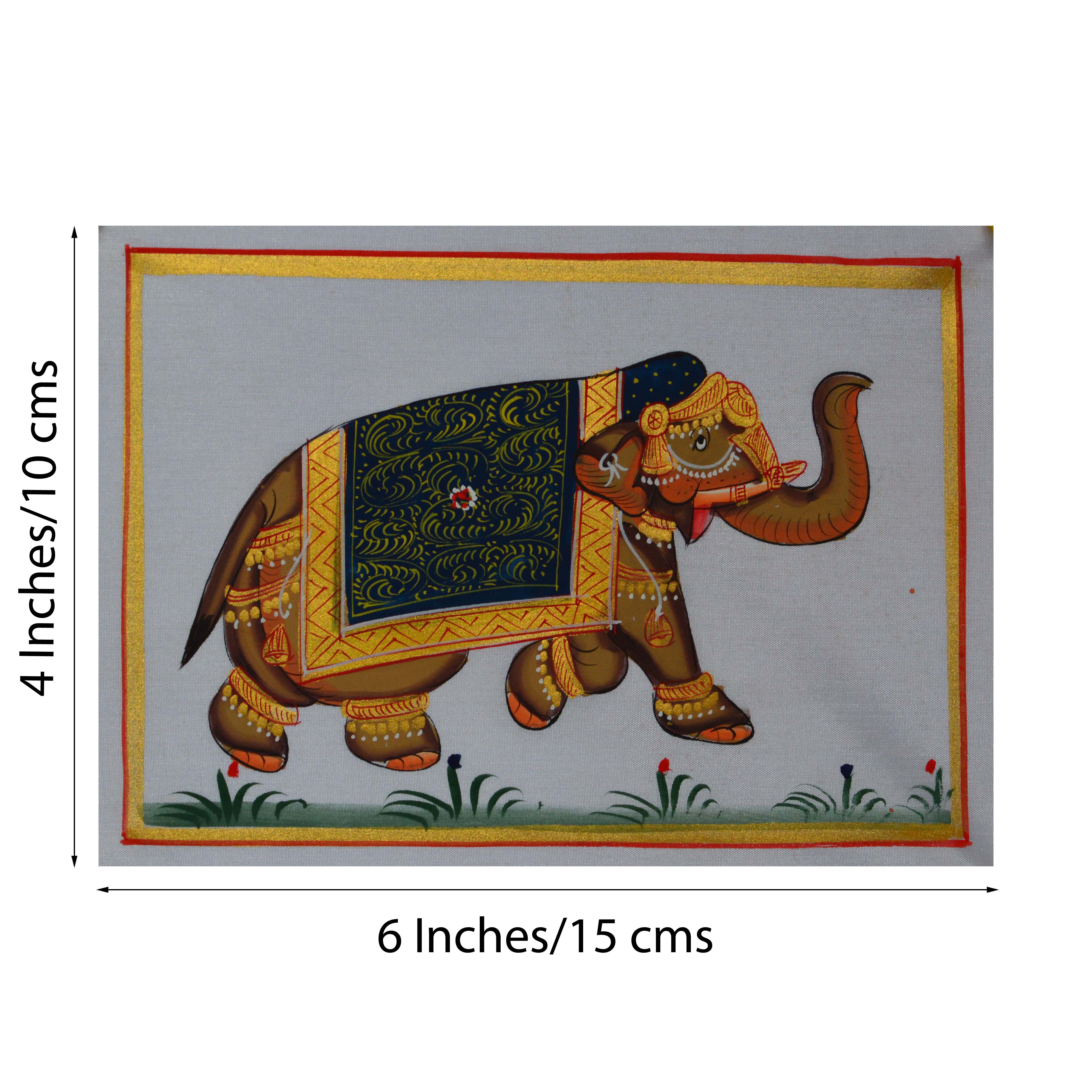 Royal Elephant Original Art Silk Painting 1