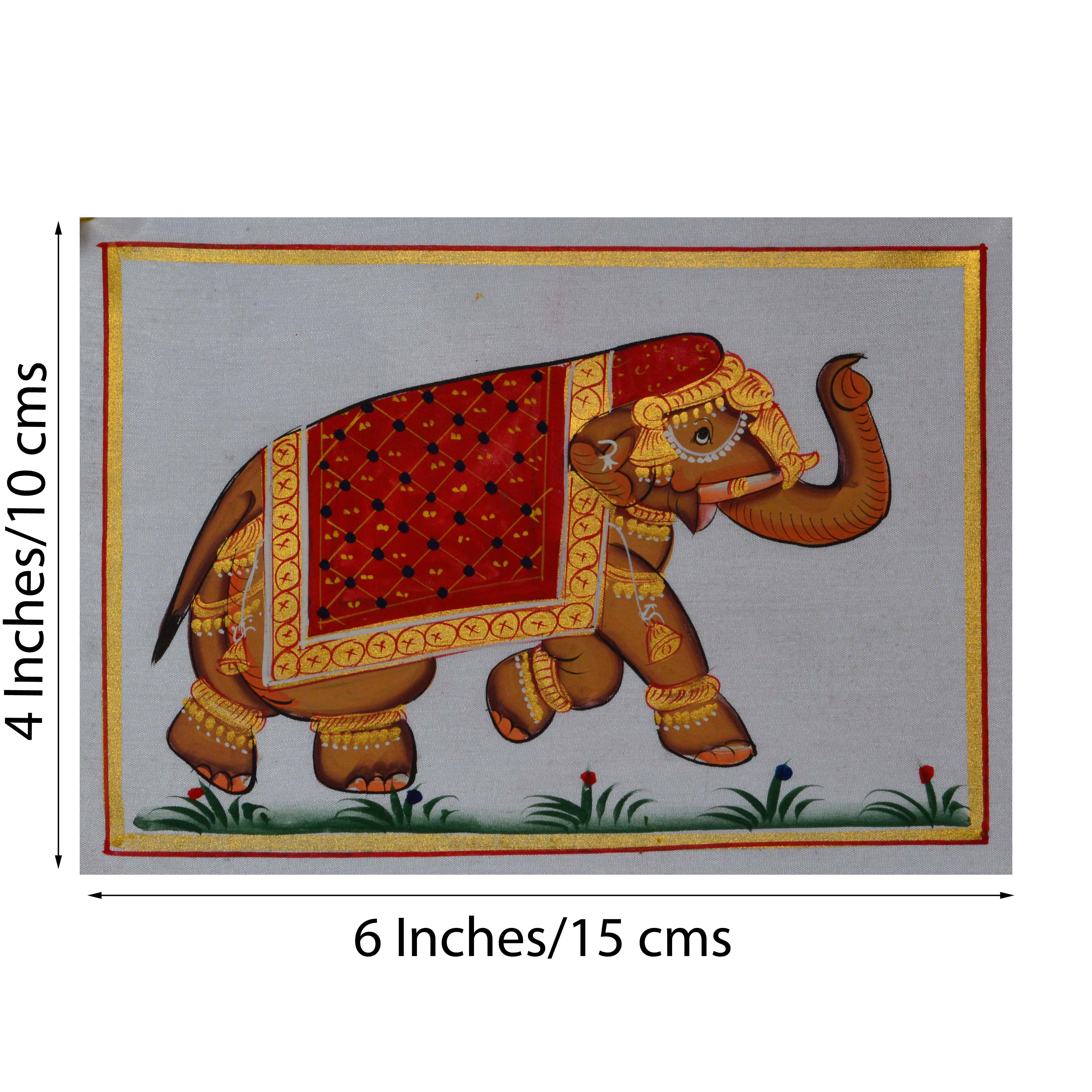 Royal Elephant Original Art Silk Painting 1