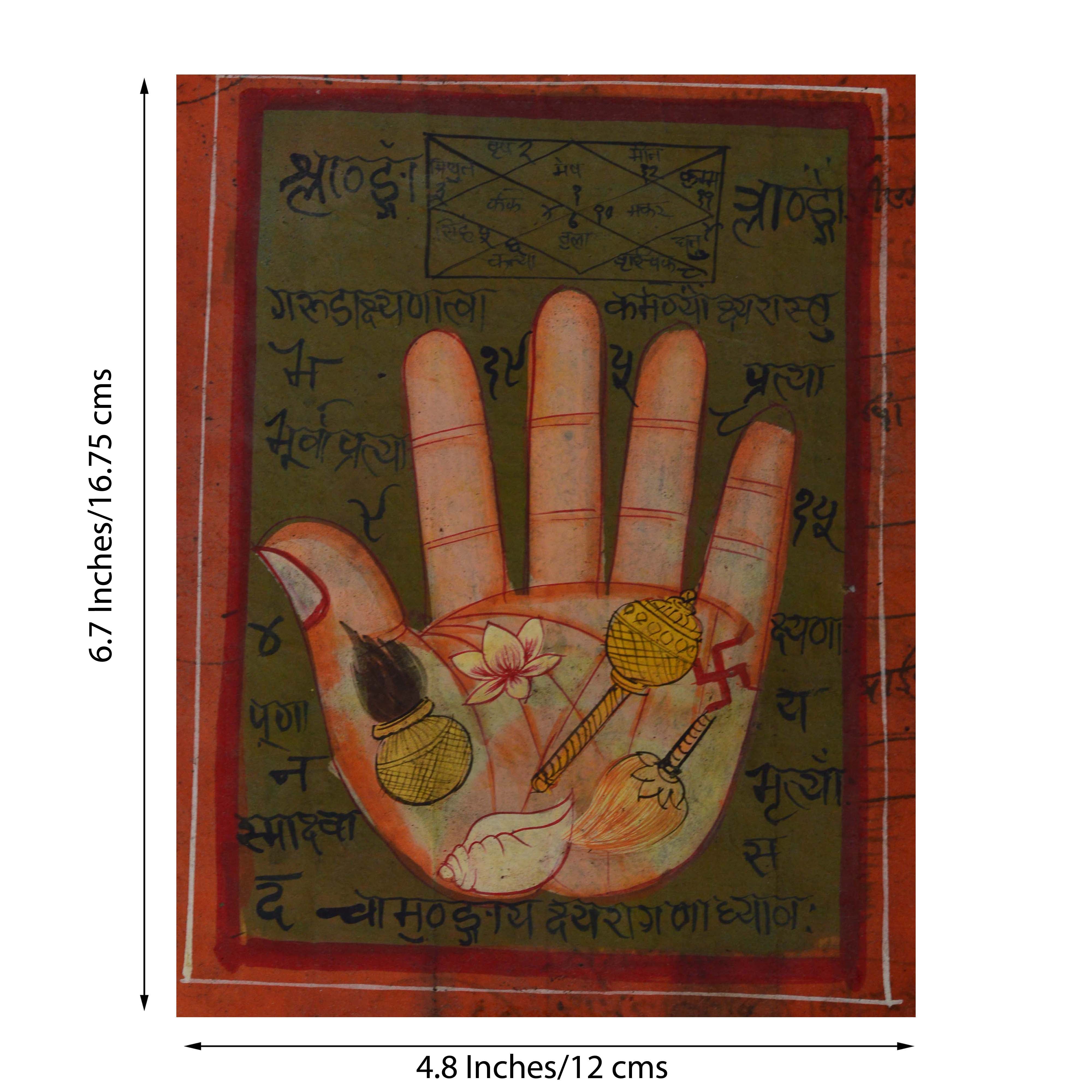 Abstract Vishnu Symbols Original Art Paper Painting 1