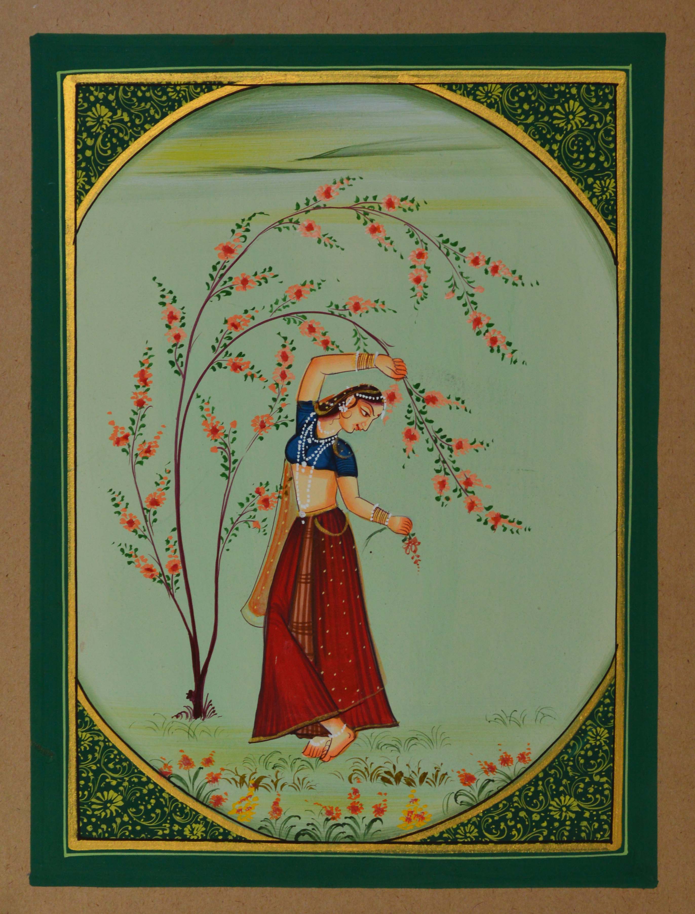 Ragini in Dance Pose Original Art Paper Painting