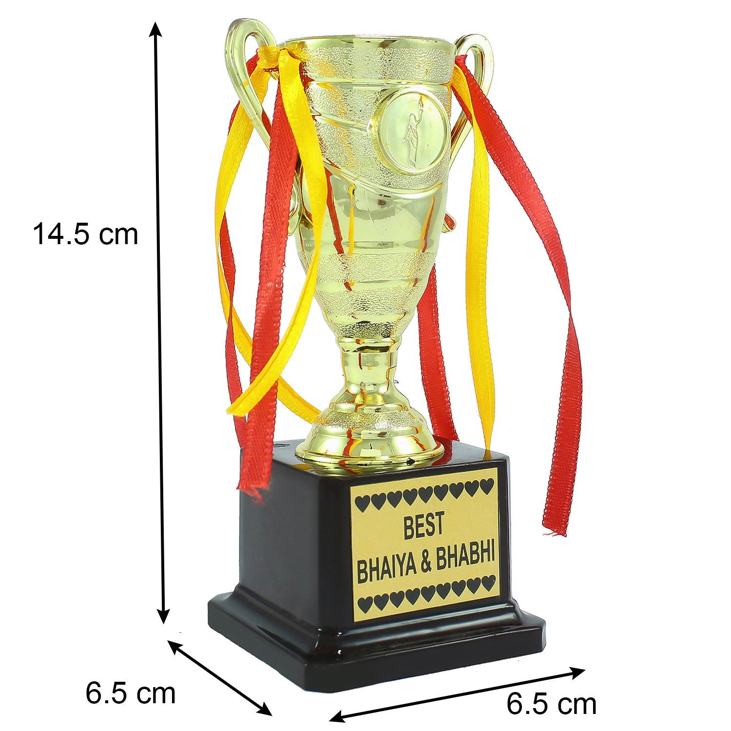Designer Handcrafted Premium Bhaiya Bhabhi Rakhi with Best Bhaiya Bhabhi Trophy and Roli Chawal Pack 2