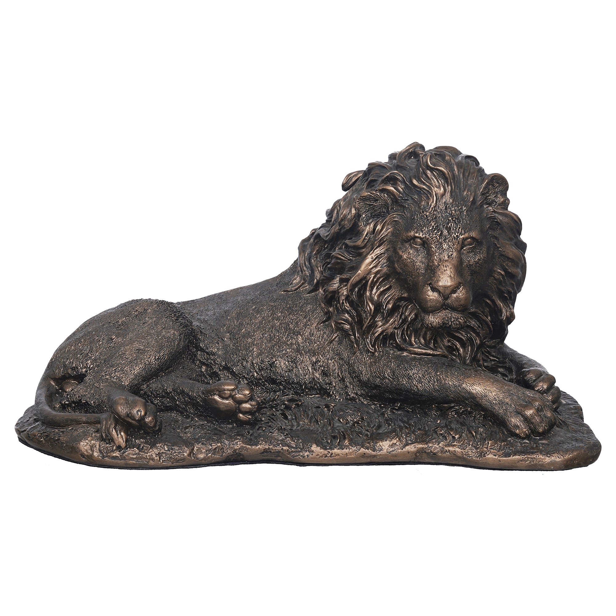 eCraftIndia Rustic Gold Forest King Lion Statue Sitting on Rock 2