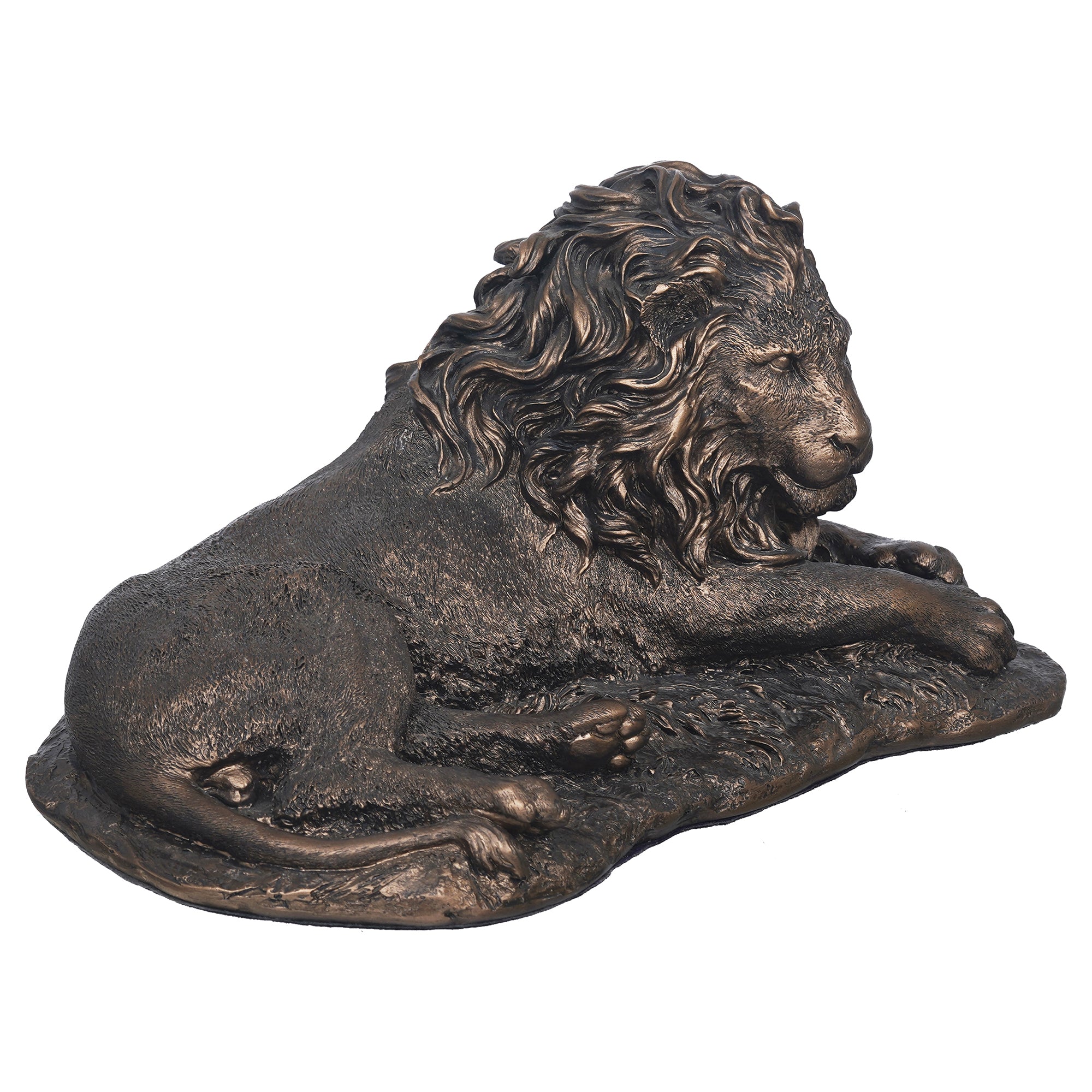 eCraftIndia Rustic Gold Forest King Lion Statue Sitting on Rock 6
