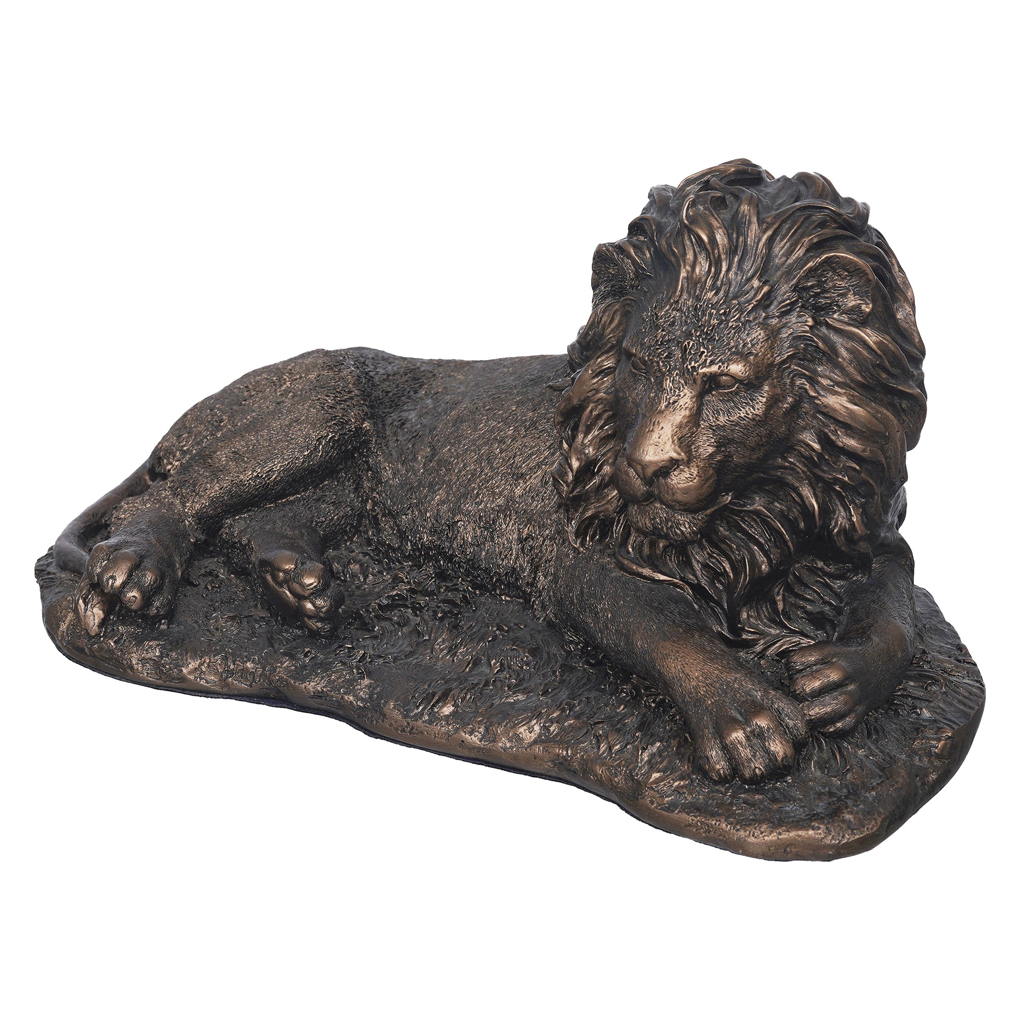 eCraftIndia Rustic Gold Forest King Lion Statue Sitting on Rock 7