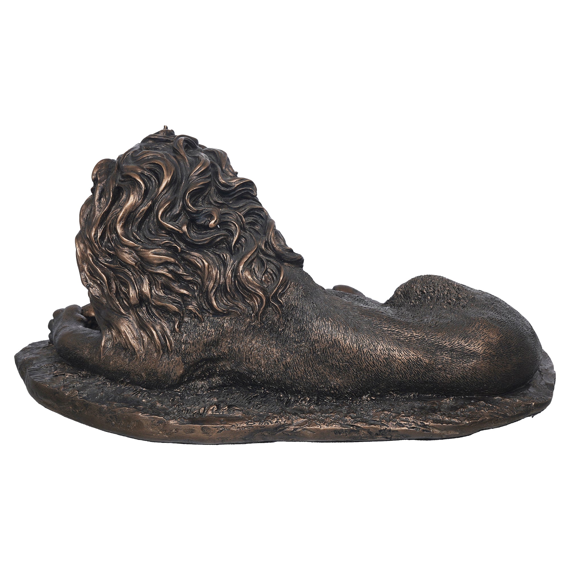 eCraftIndia Rustic Gold Forest King Lion Statue Sitting on Rock 8