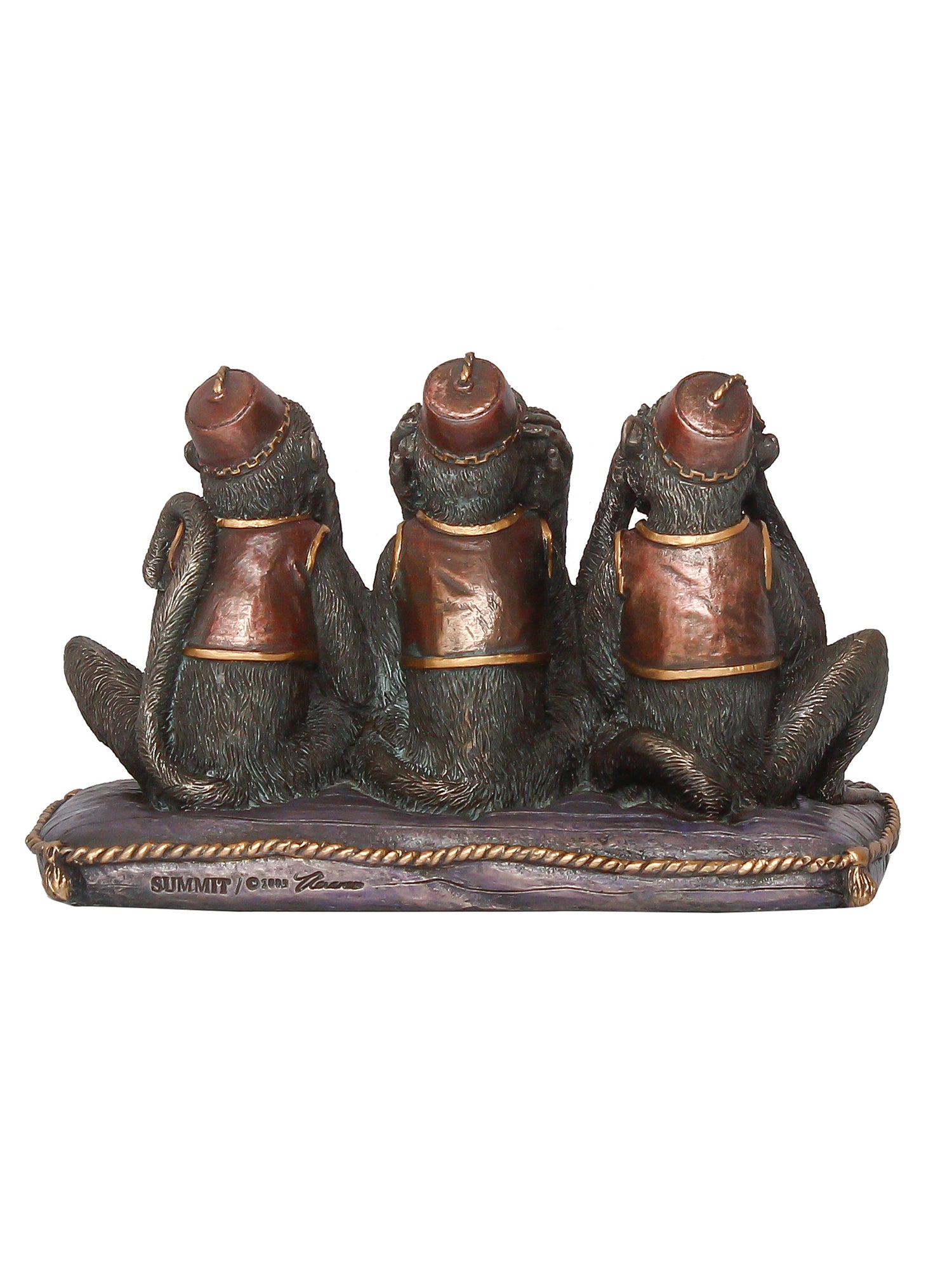 Polyresin and Bronze Brown Set Of 3 Wise Monkeys Showpiece Decorative Animal Figurine 5
