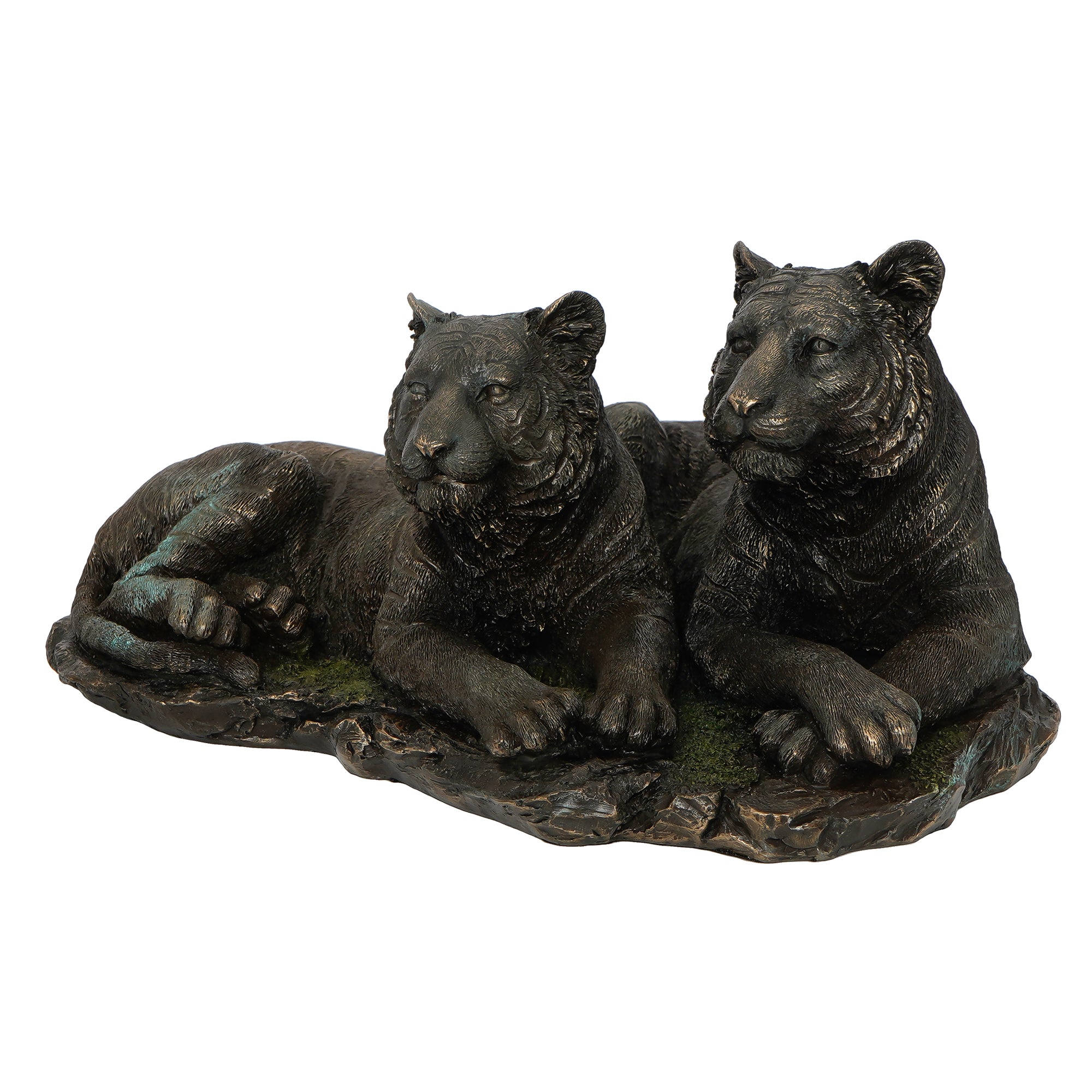 Polyresin and Bronze Decorative Black Tiger & Tigress Figurine 4