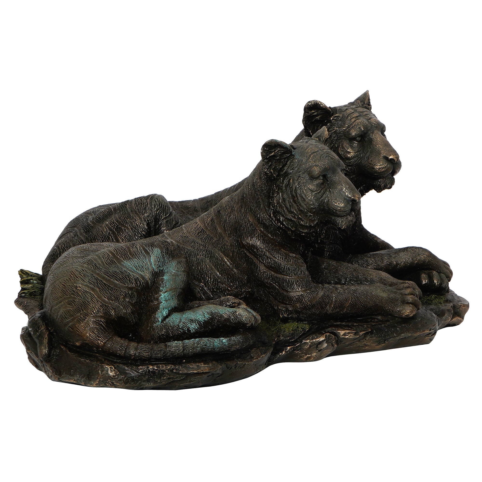 Polyresin and Bronze Decorative Black Tiger & Tigress Figurine 5