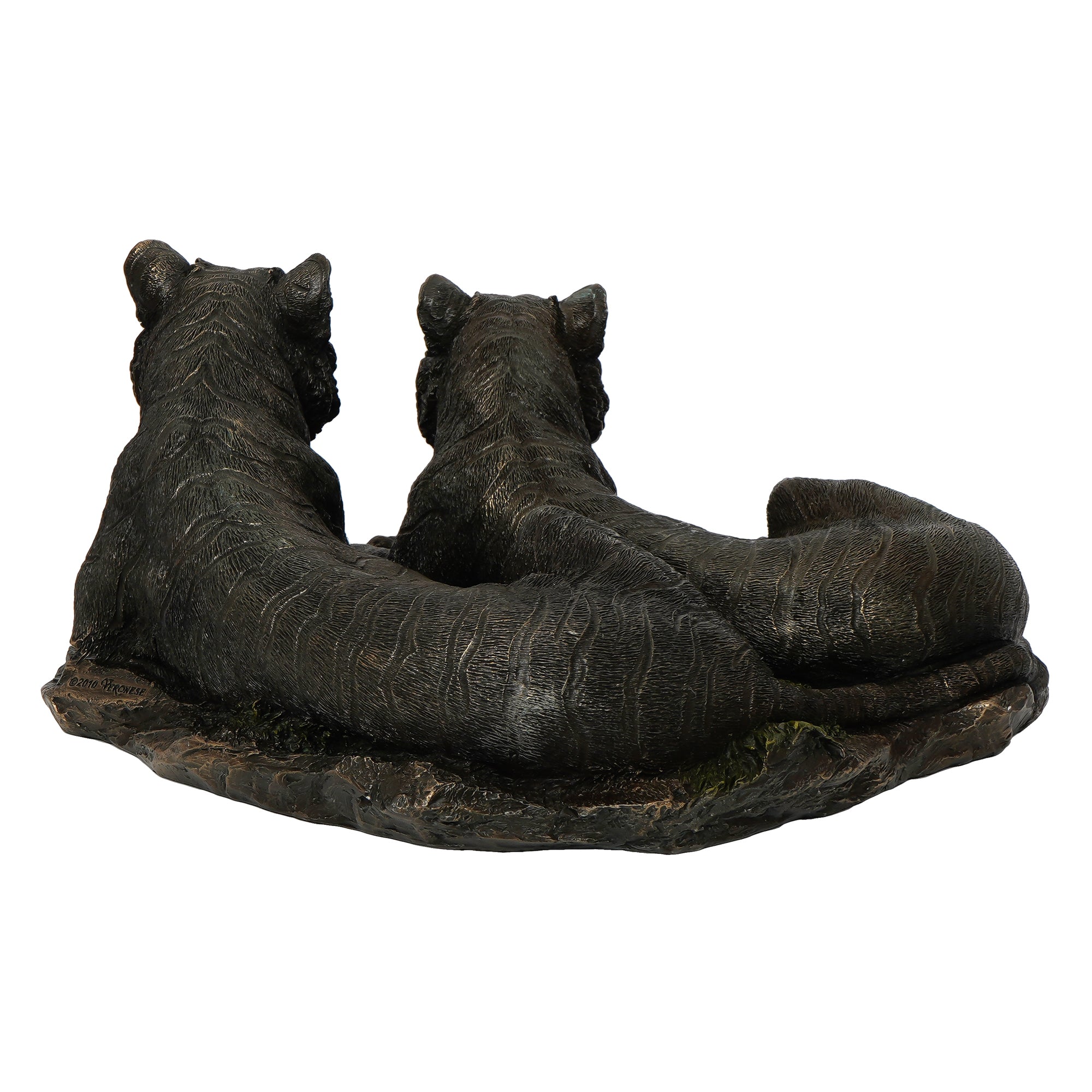 Polyresin and Bronze Decorative Black Tiger & Tigress Figurine 6