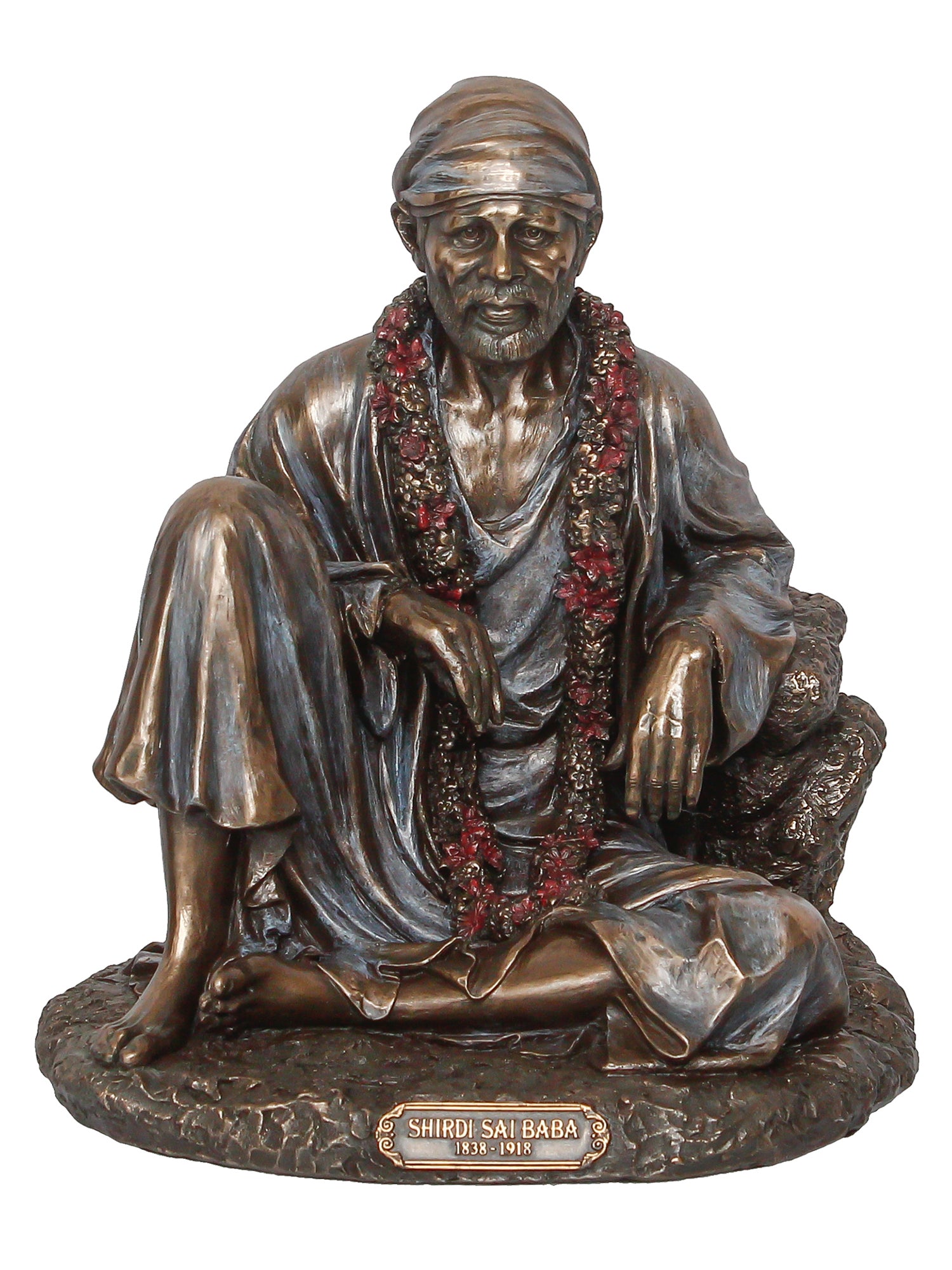 Decorative Polyresin and Bronze Sitting Sai Baba Statue 2