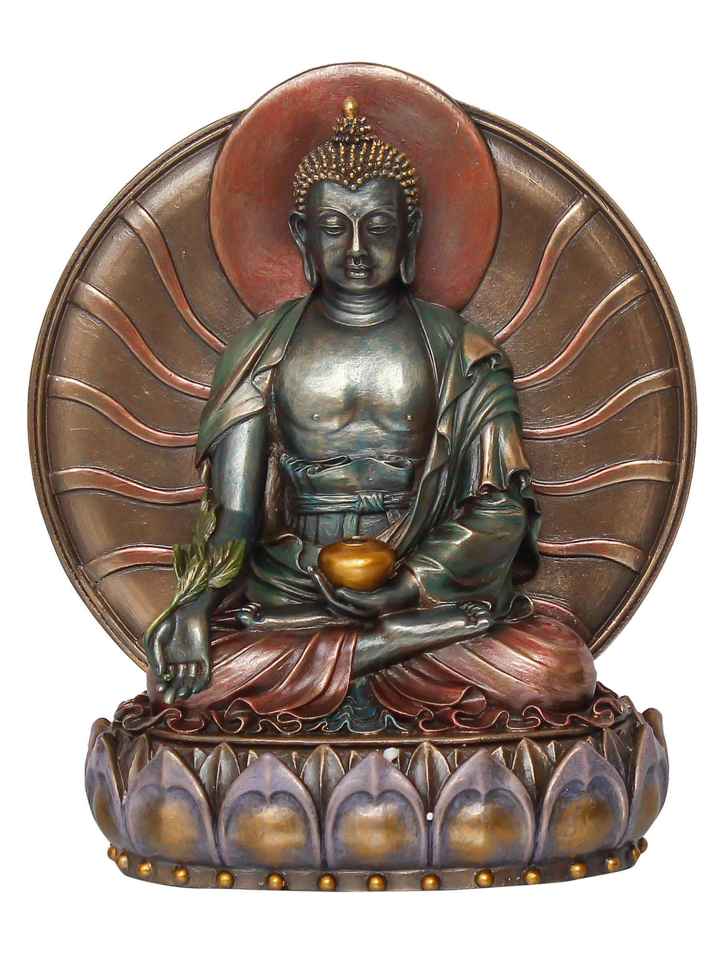 Polyresin and Bronze Brown Fine Finish Decorative Meditating Lord Buddha Idol 2
