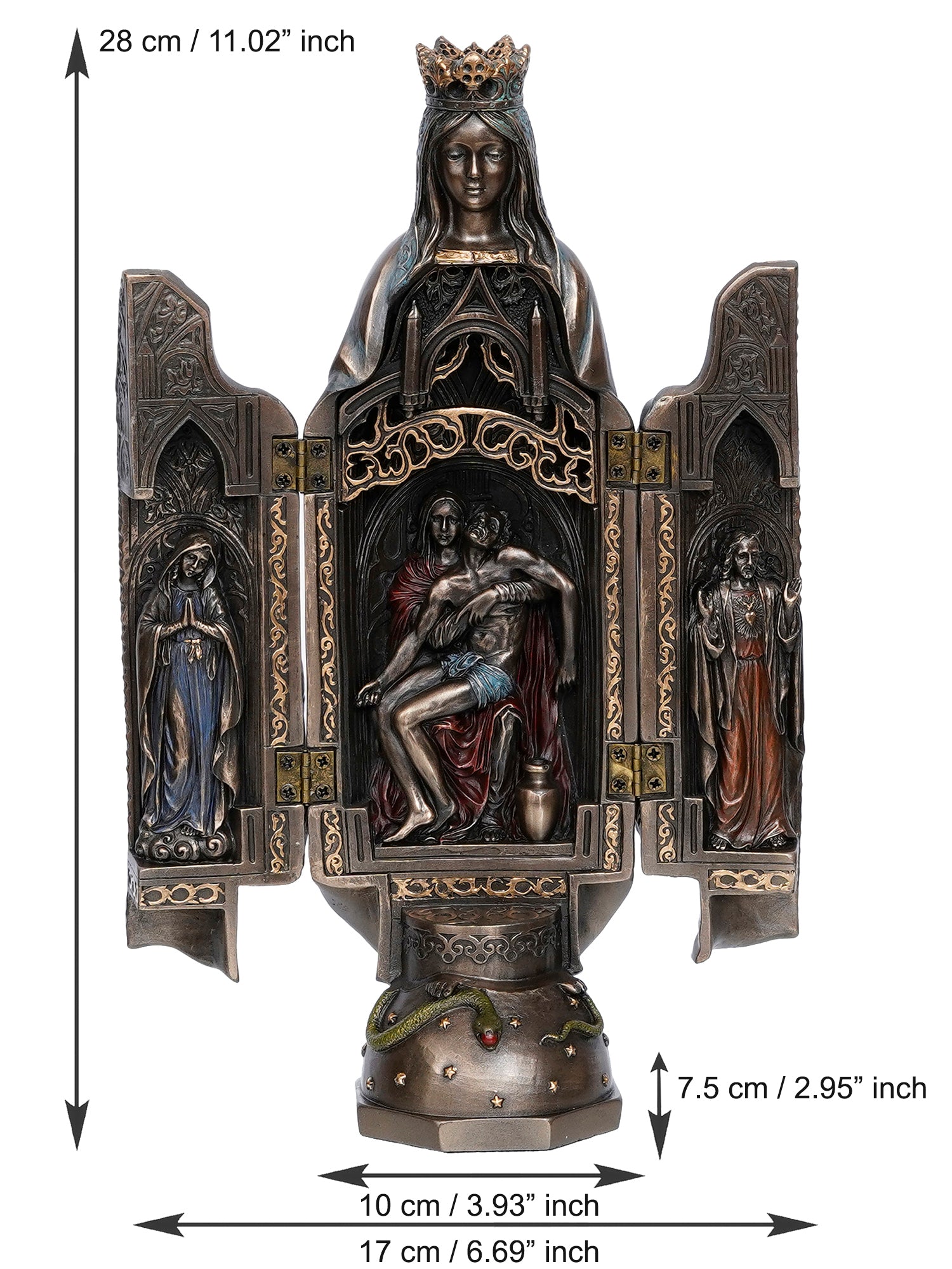 Silver Polyresin and Bronze Lady of Grace Idol 4