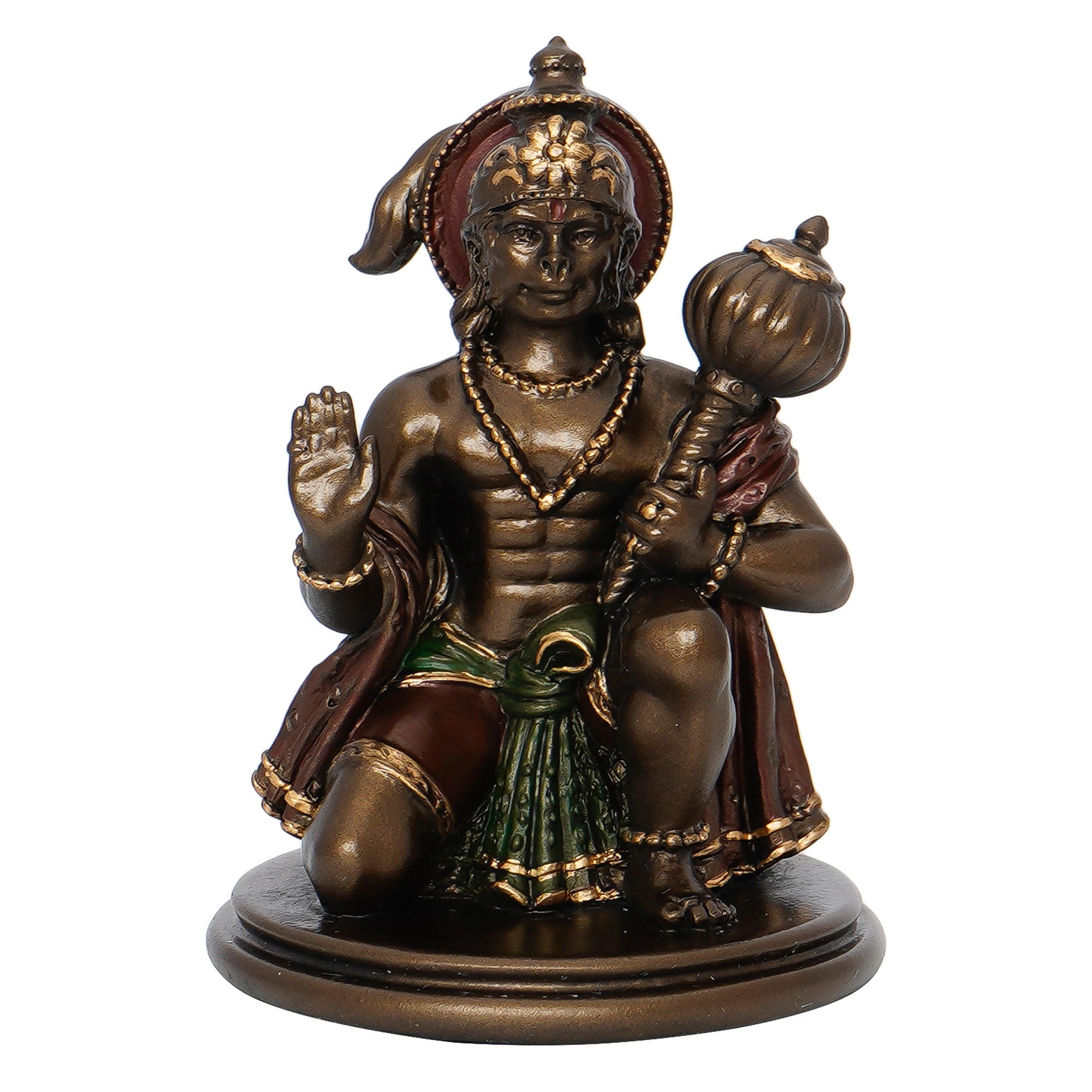 Brown and Copper Polyresin Blessing Lord Hanuman Idol 2