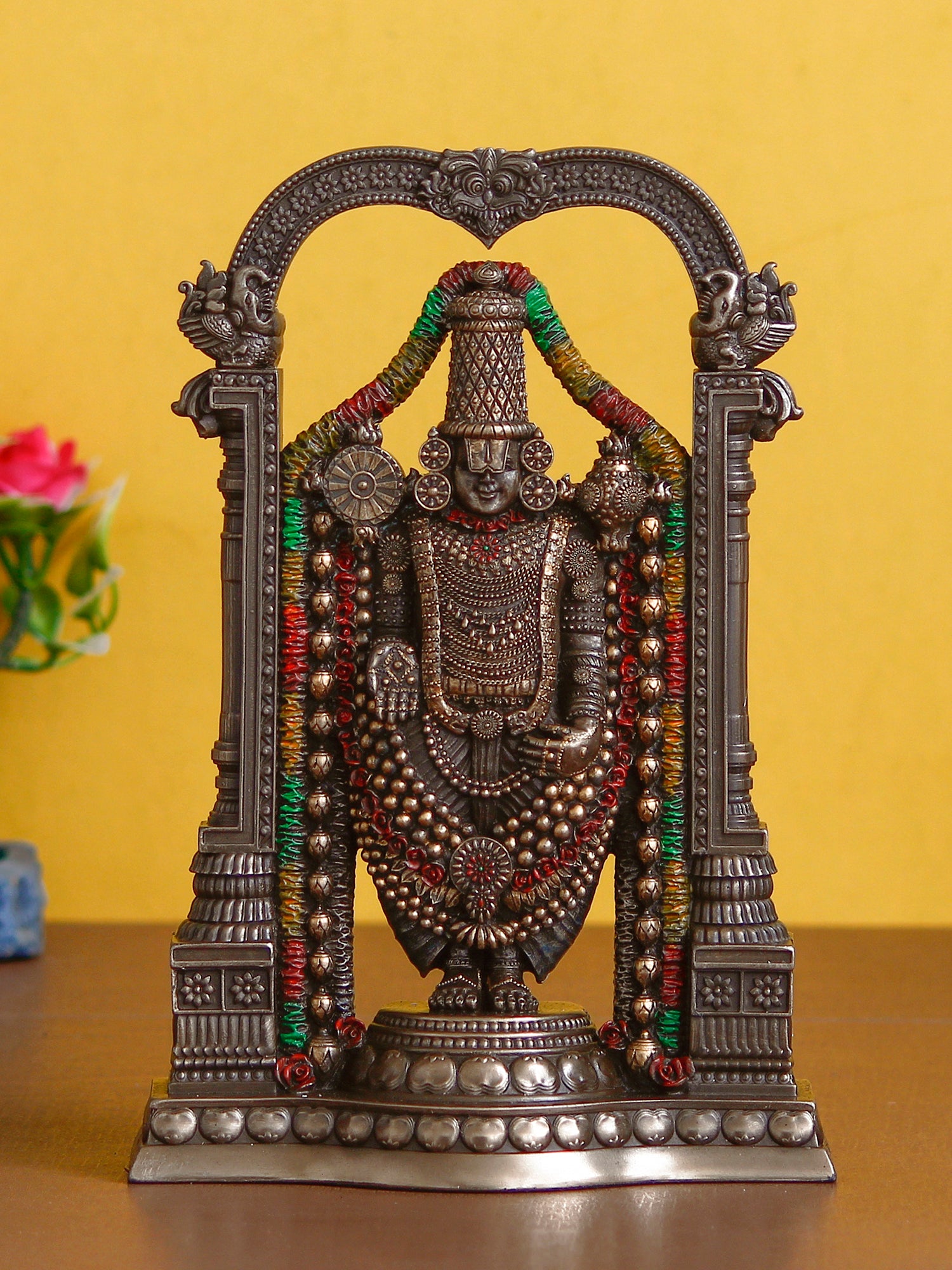 Brown Polyresin Lord Tirupati Balaji Idol
