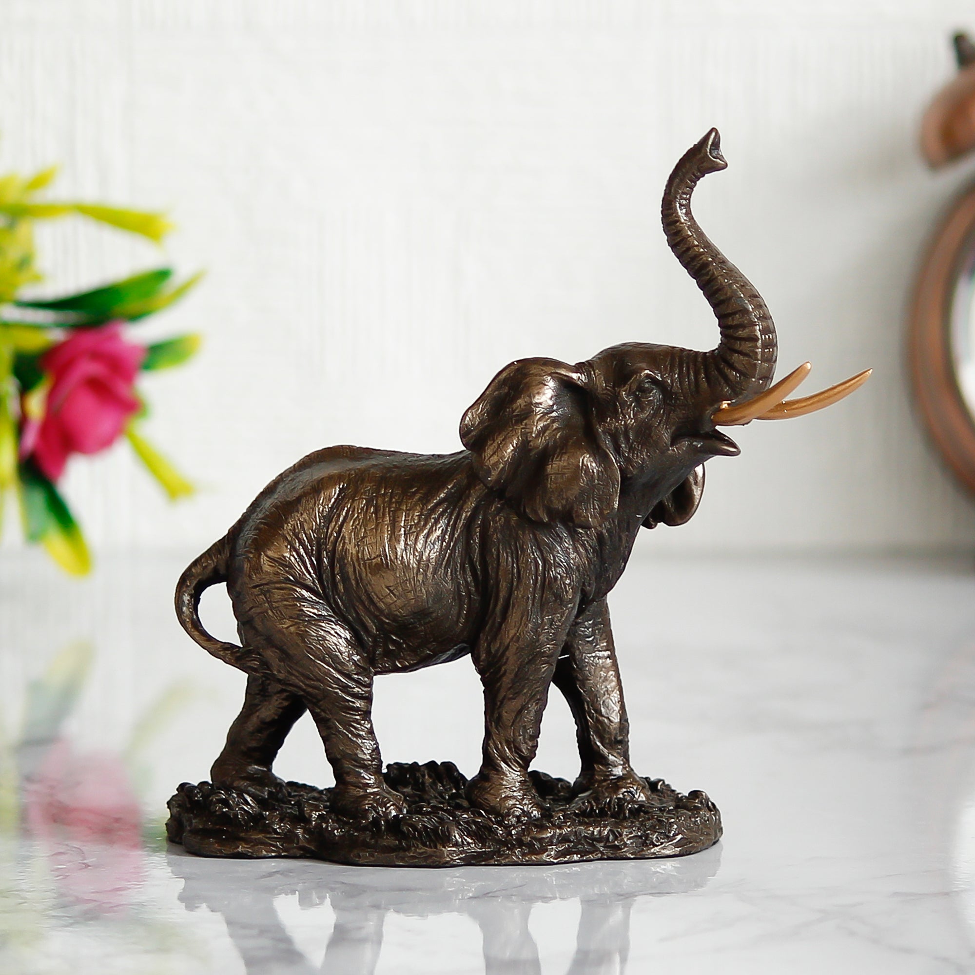 Antique Finish Decorative Brass Elephant Figurine - eCraftIndia Online