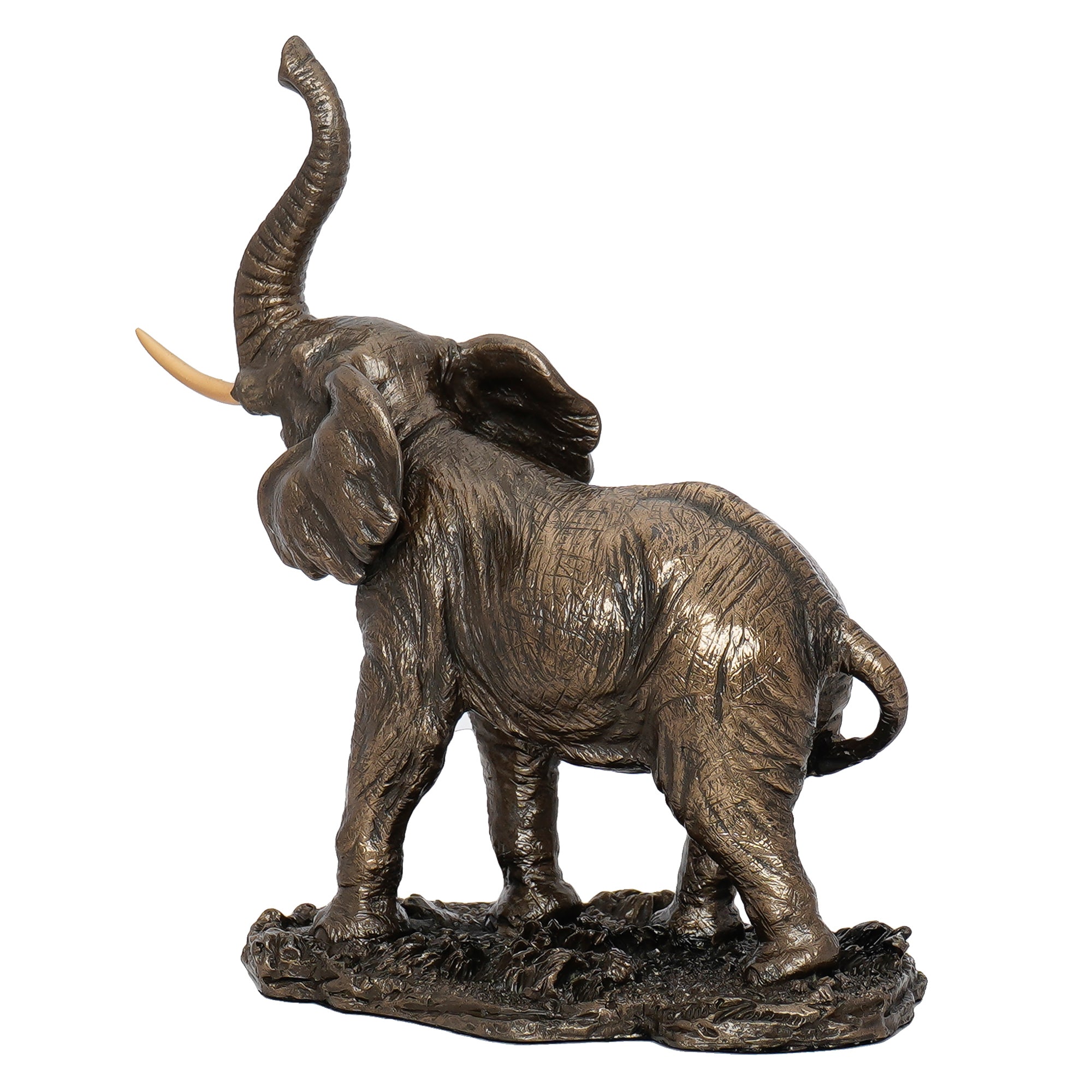 Brown Polyresin and Bronze Trunk up Elephant Statue Decorative Animal Figurine Showpiece 6