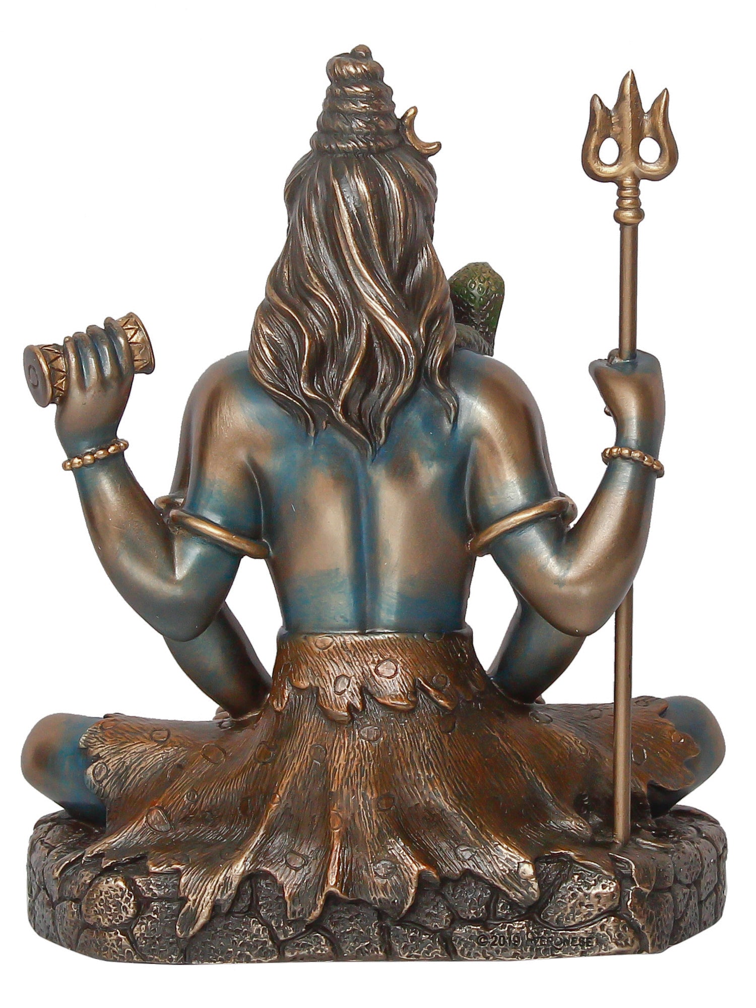 Brown Polyresin and Bronze Lord Shiva Padmasana Statue 5