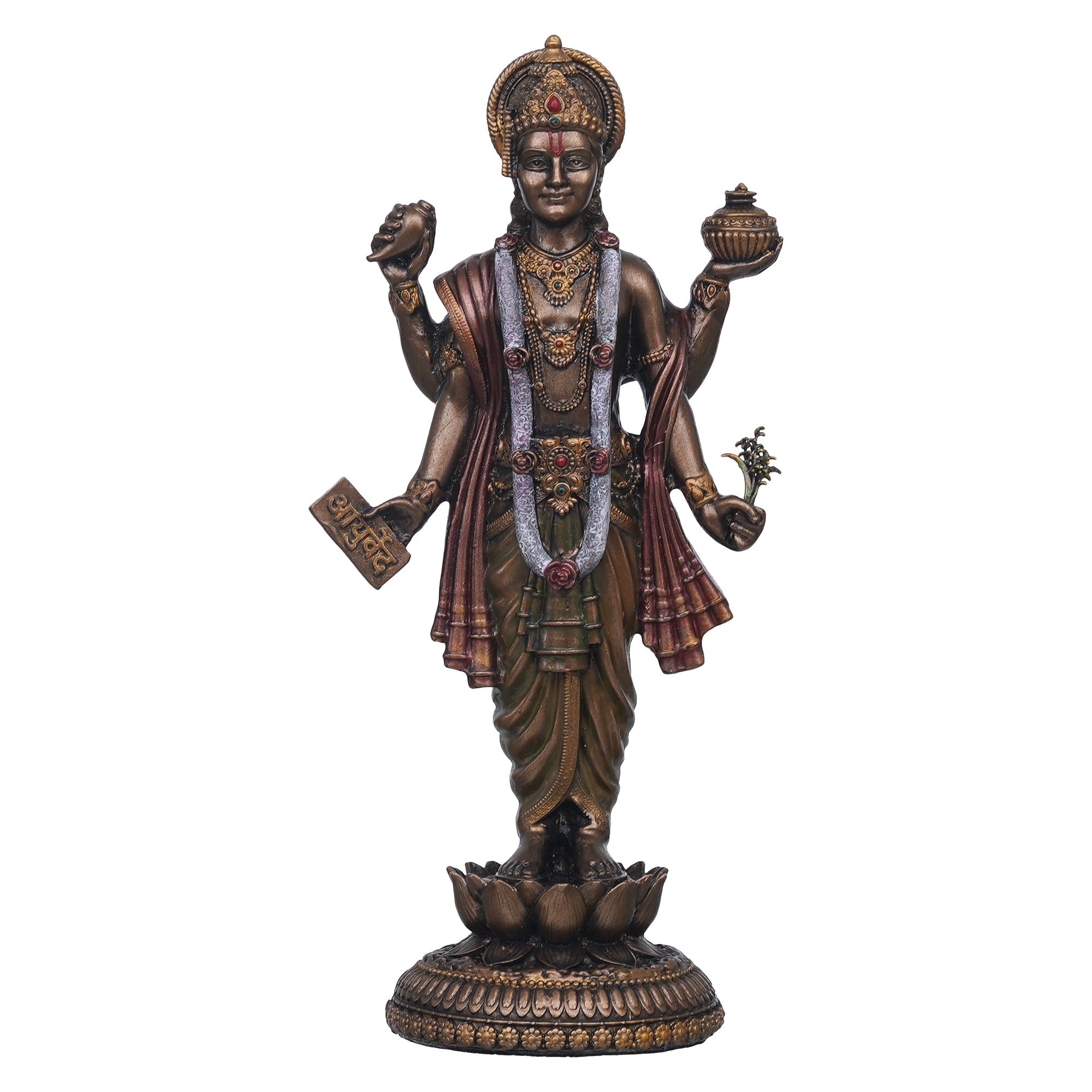 eCraftIndia Lord Dhanvanthri Idol - Hindu God of Medicine - Vishnu Statue - Ayurveda God 2