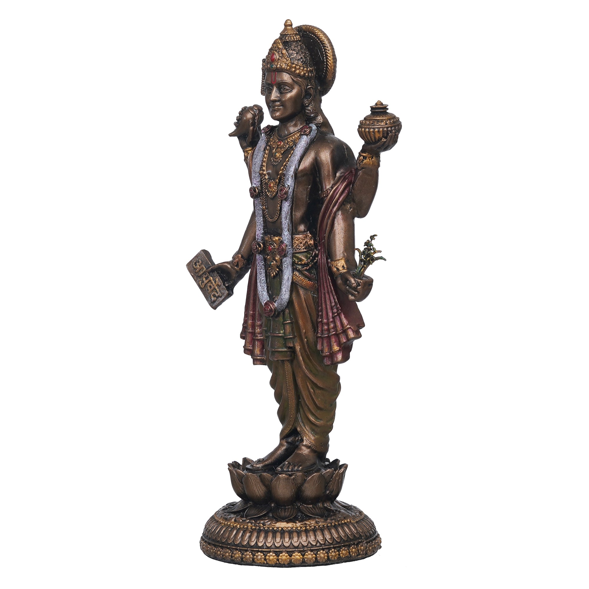 eCraftIndia Lord Dhanvanthri Idol - Hindu God of Medicine - Vishnu Statue - Ayurveda God 6