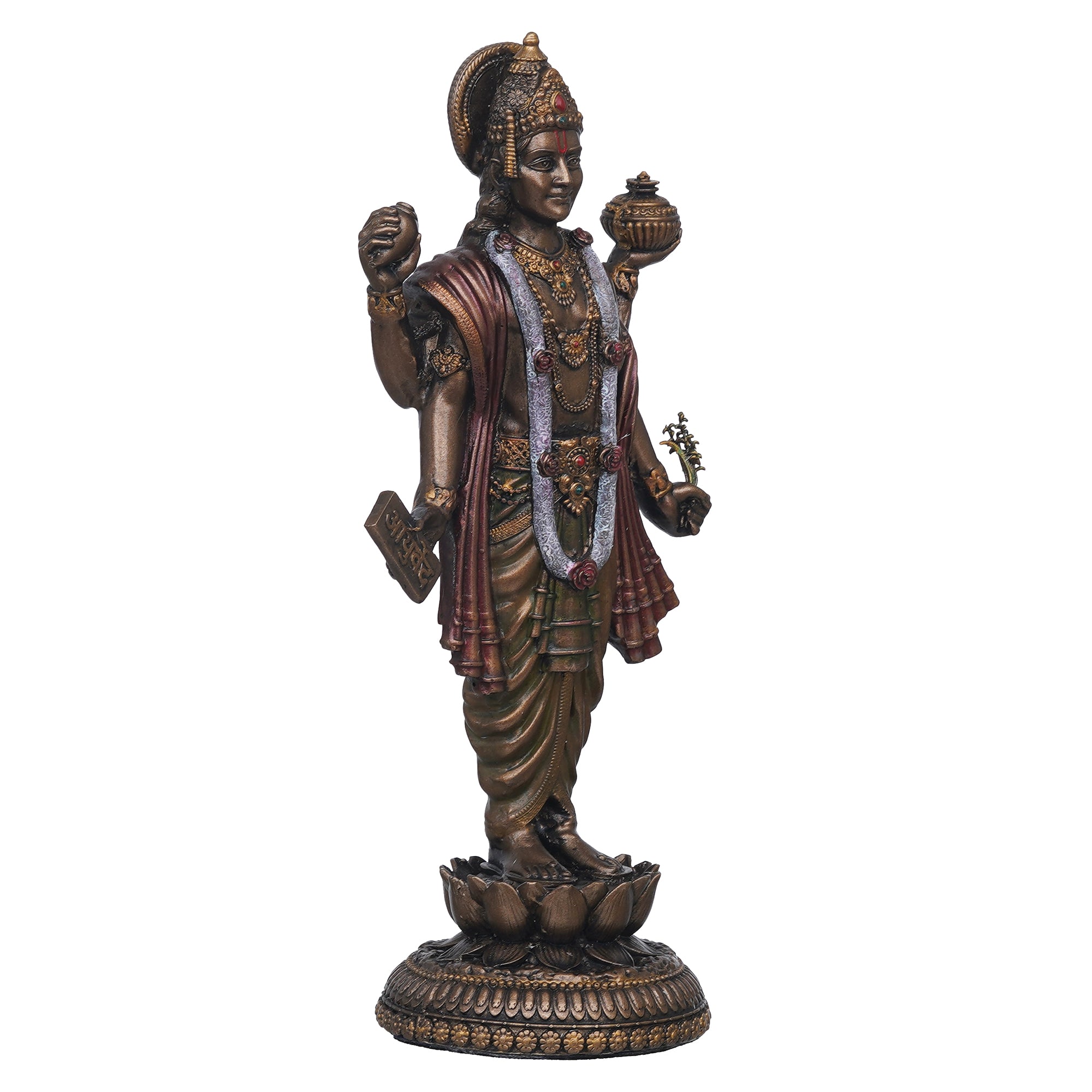 eCraftIndia Lord Dhanvanthri Idol - Hindu God of Medicine - Vishnu Statue - Ayurveda God 7