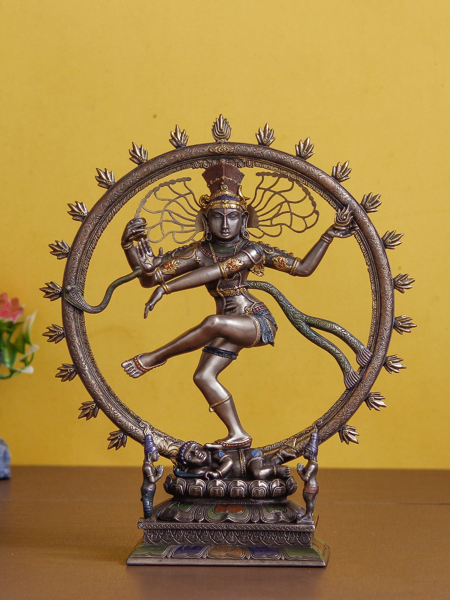 Brown Polyresin and Bronze Dancing Nataraja Statue 1