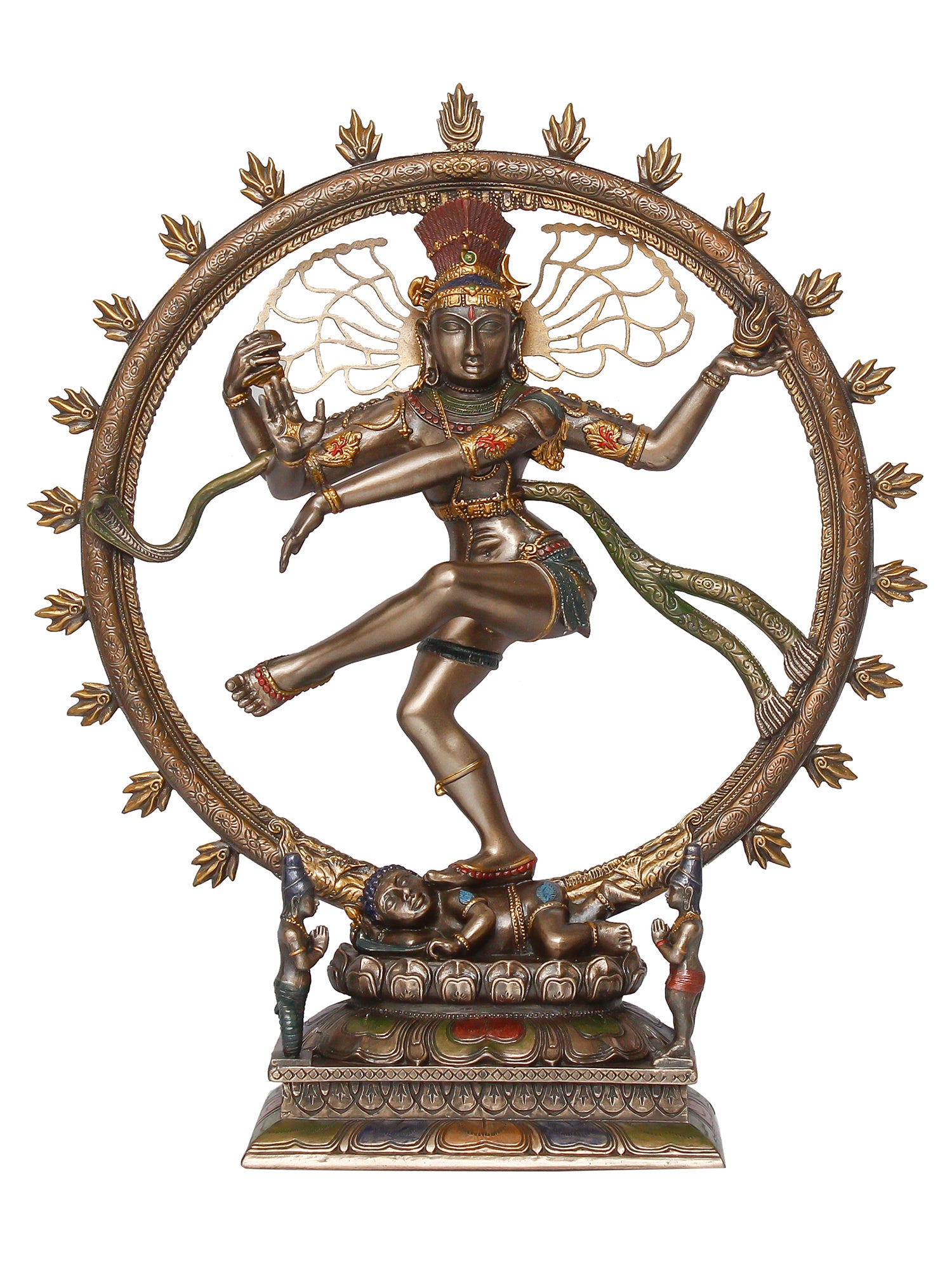 Brown Polyresin and Bronze Dancing Nataraja Statue 2