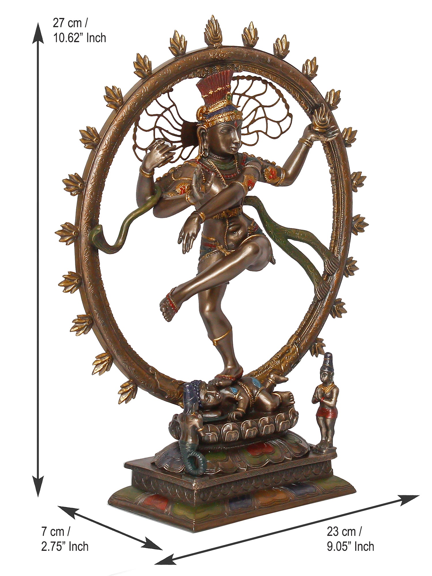 Brown Polyresin and Bronze Dancing Nataraja Statue 3