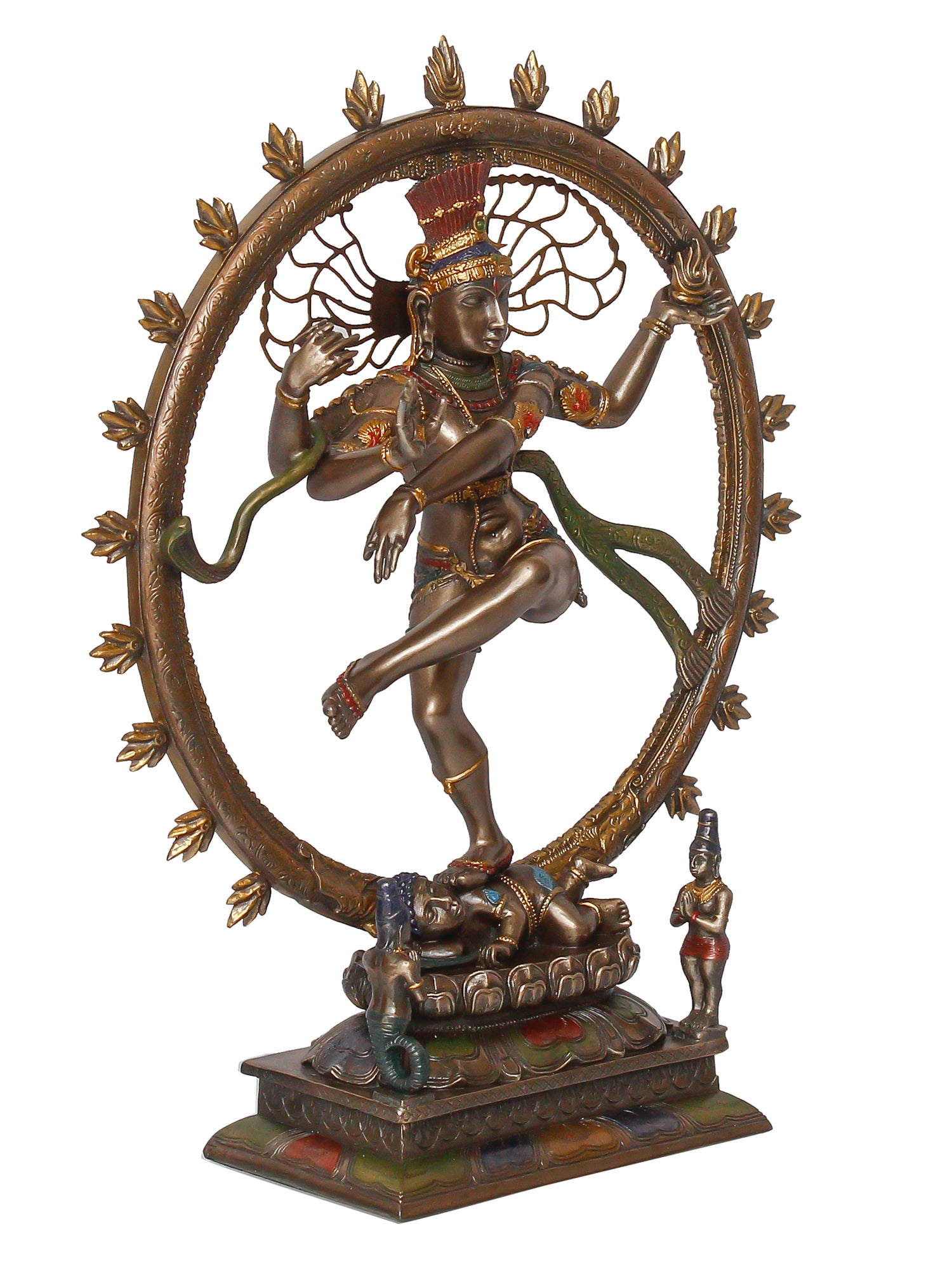 Brown Polyresin and Bronze Dancing Nataraja Statue 4